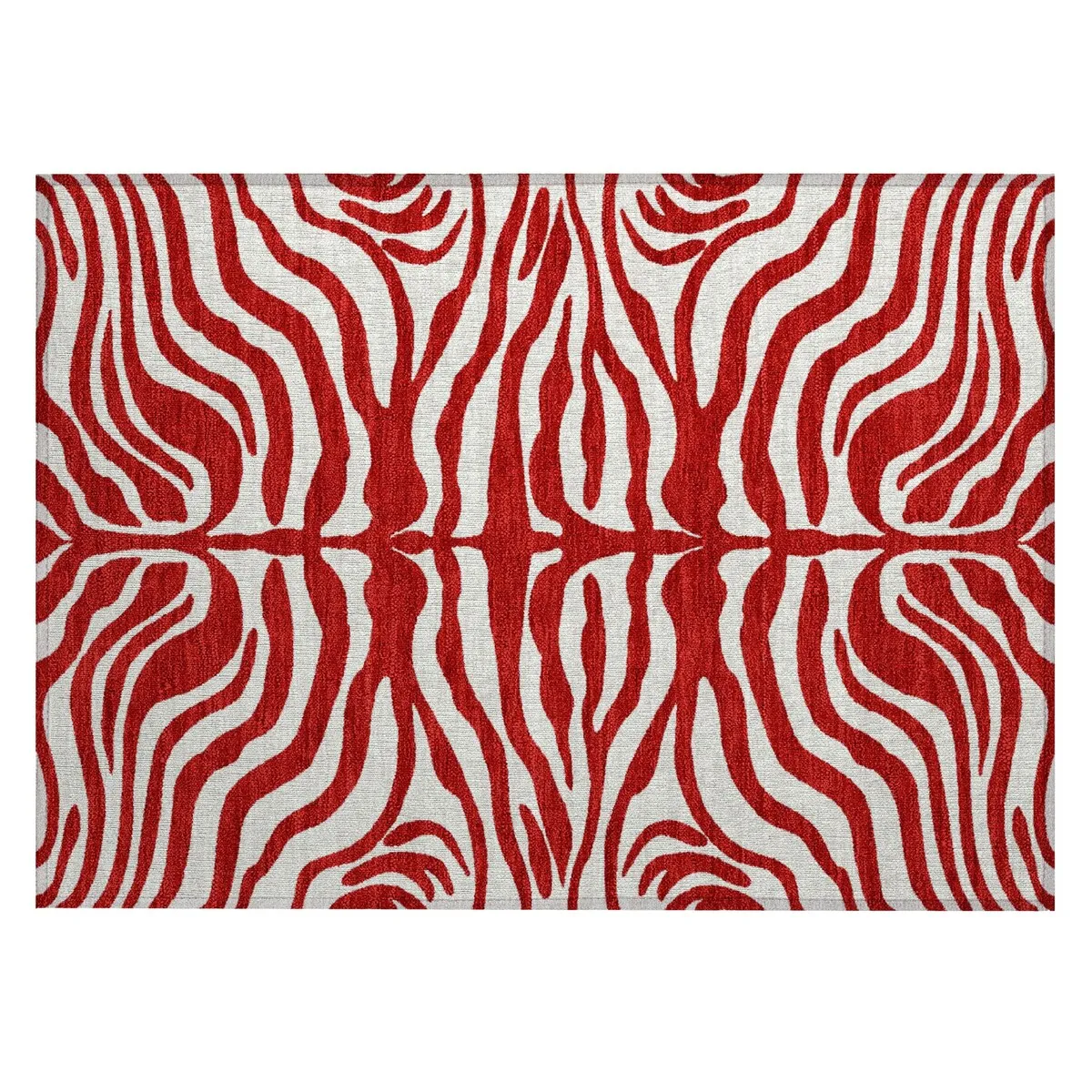 Machine Washable Indoor/ Outdoor Modern Animal Print Chantille Rug