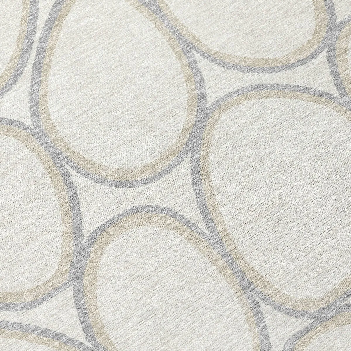 Machine Washable Indoor/ Outdoor Modern Bubbles Chantille Rug