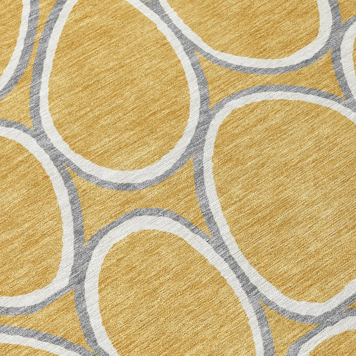 Machine Washable Indoor/ Outdoor Modern Bubbles Chantille Rug