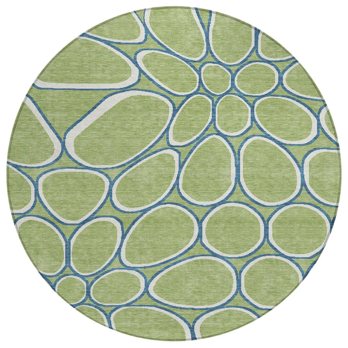 Machine Washable Indoor/ Outdoor Modern Bubbles Chantille Rug