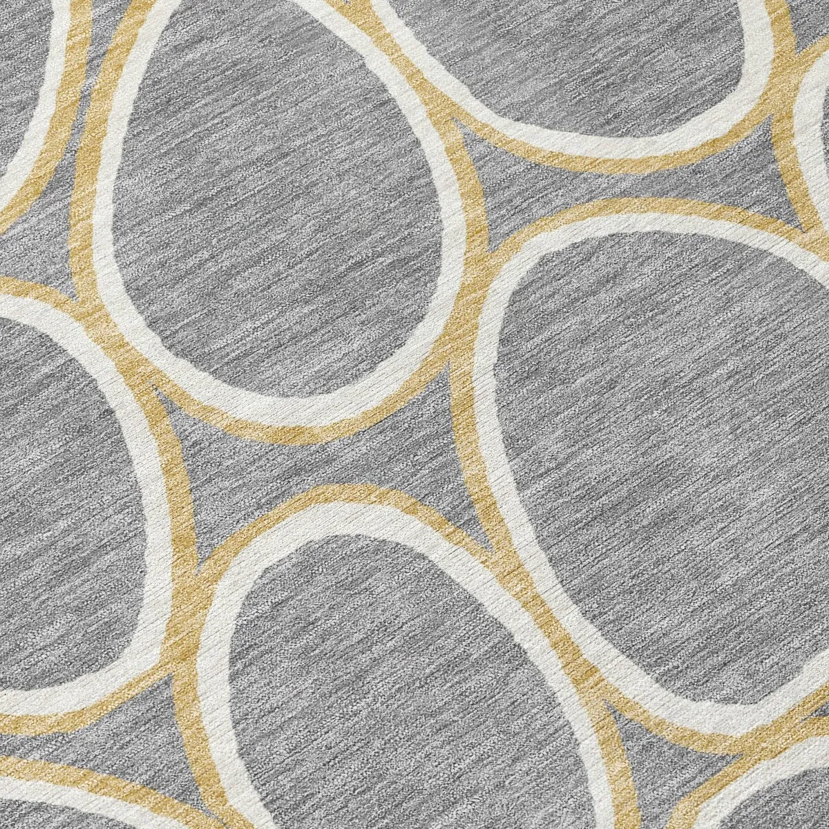 Machine Washable Indoor/ Outdoor Modern Bubbles Chantille Rug