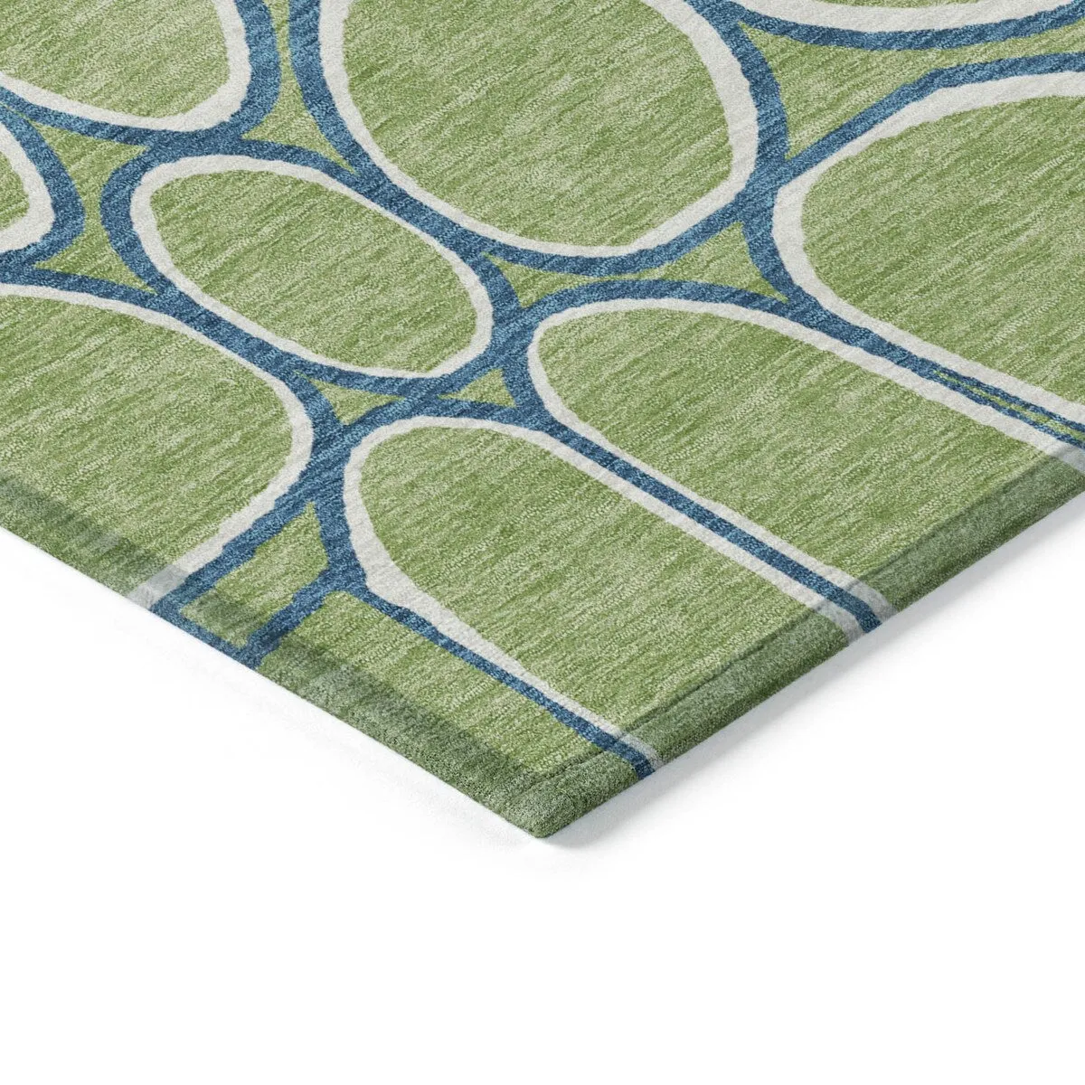 Machine Washable Indoor/ Outdoor Modern Bubbles Chantille Rug