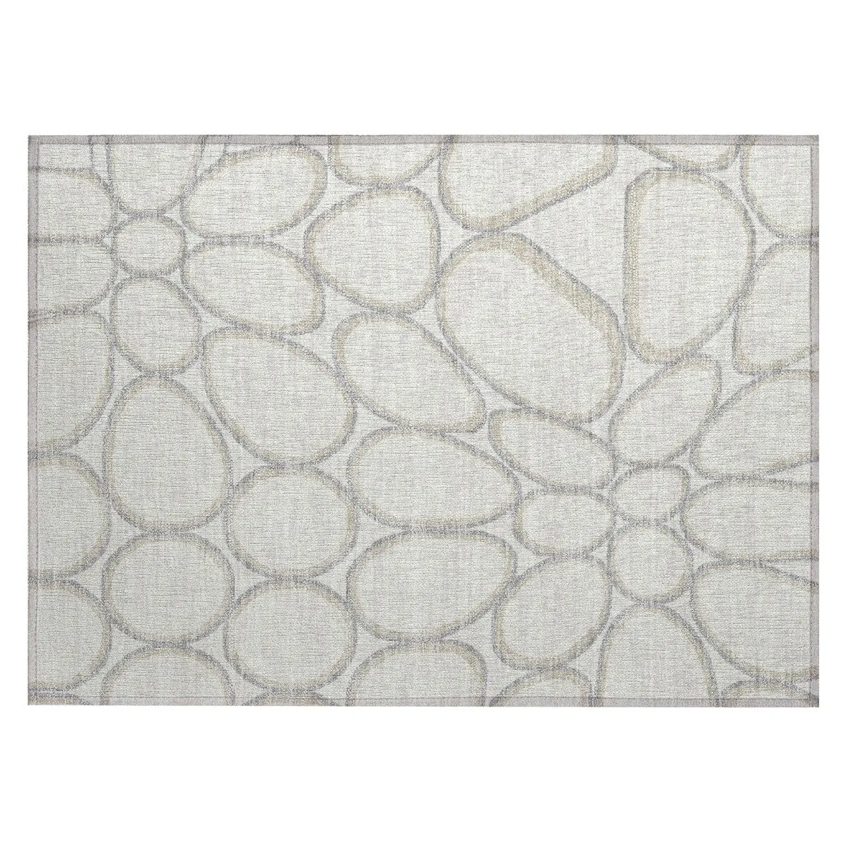 Machine Washable Indoor/ Outdoor Modern Bubbles Chantille Rug