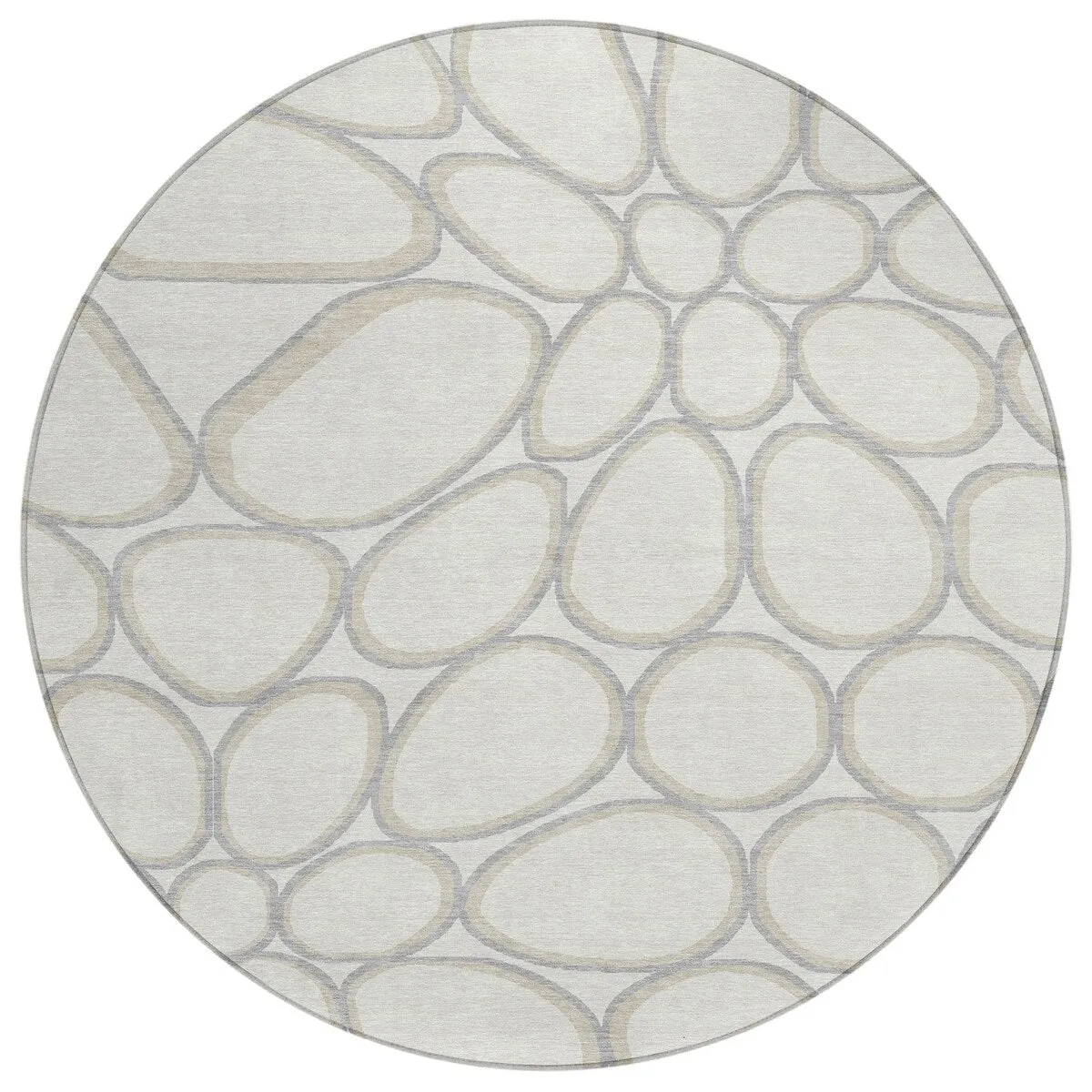 Machine Washable Indoor/ Outdoor Modern Bubbles Chantille Rug