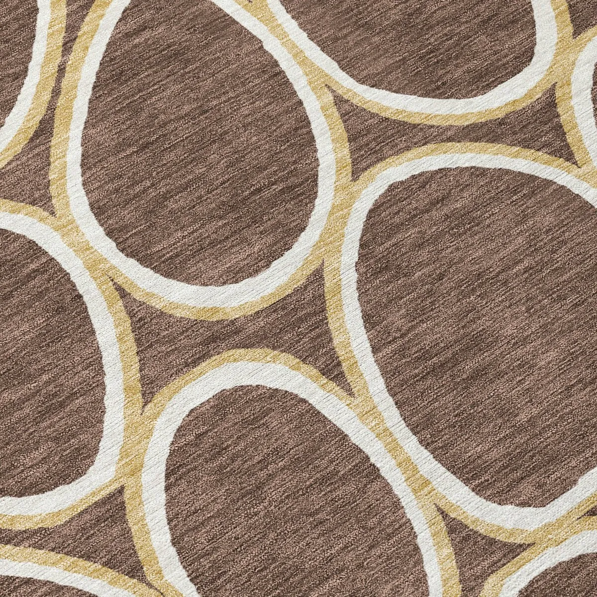 Machine Washable Indoor/ Outdoor Modern Bubbles Chantille Rug