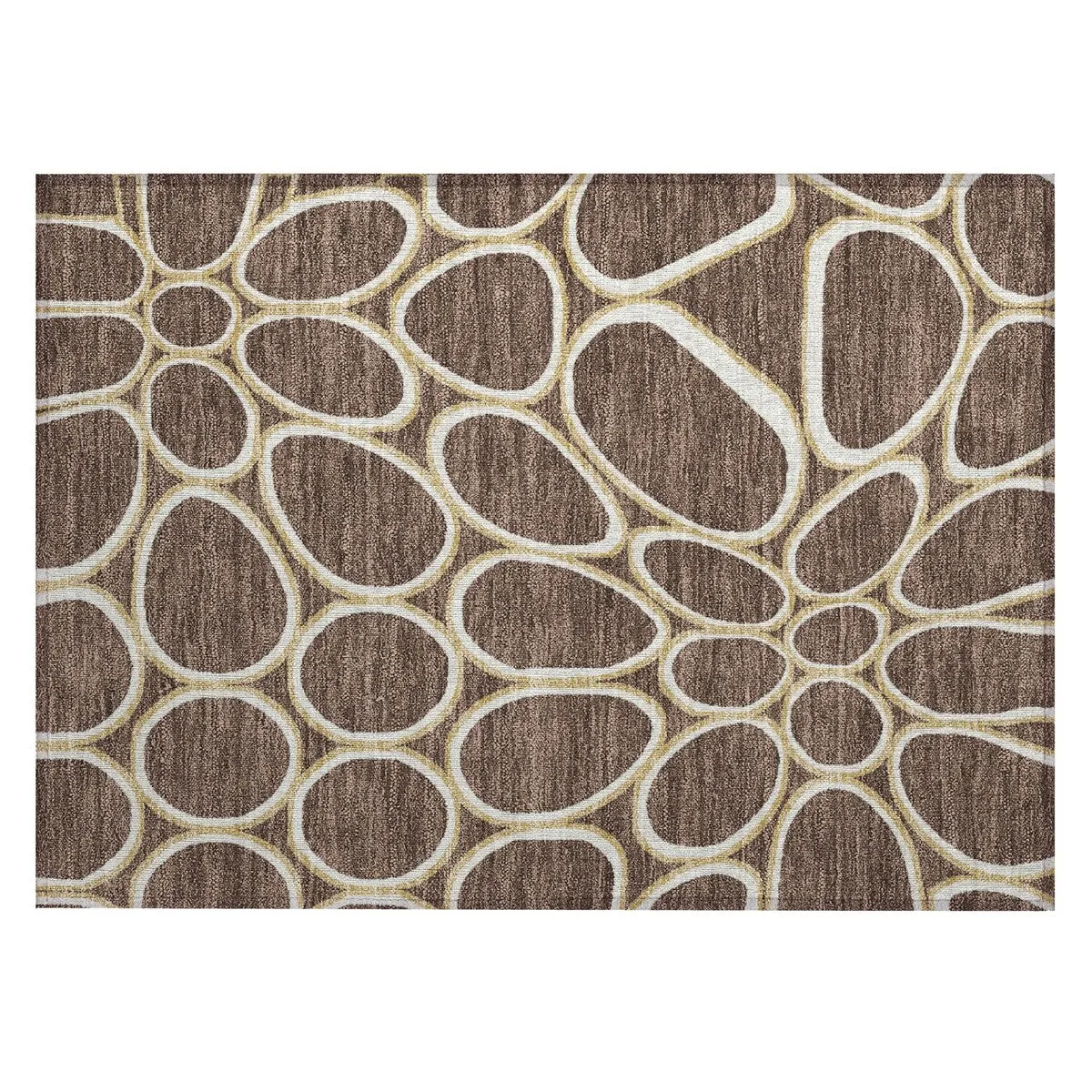 Machine Washable Indoor/ Outdoor Modern Bubbles Chantille Rug