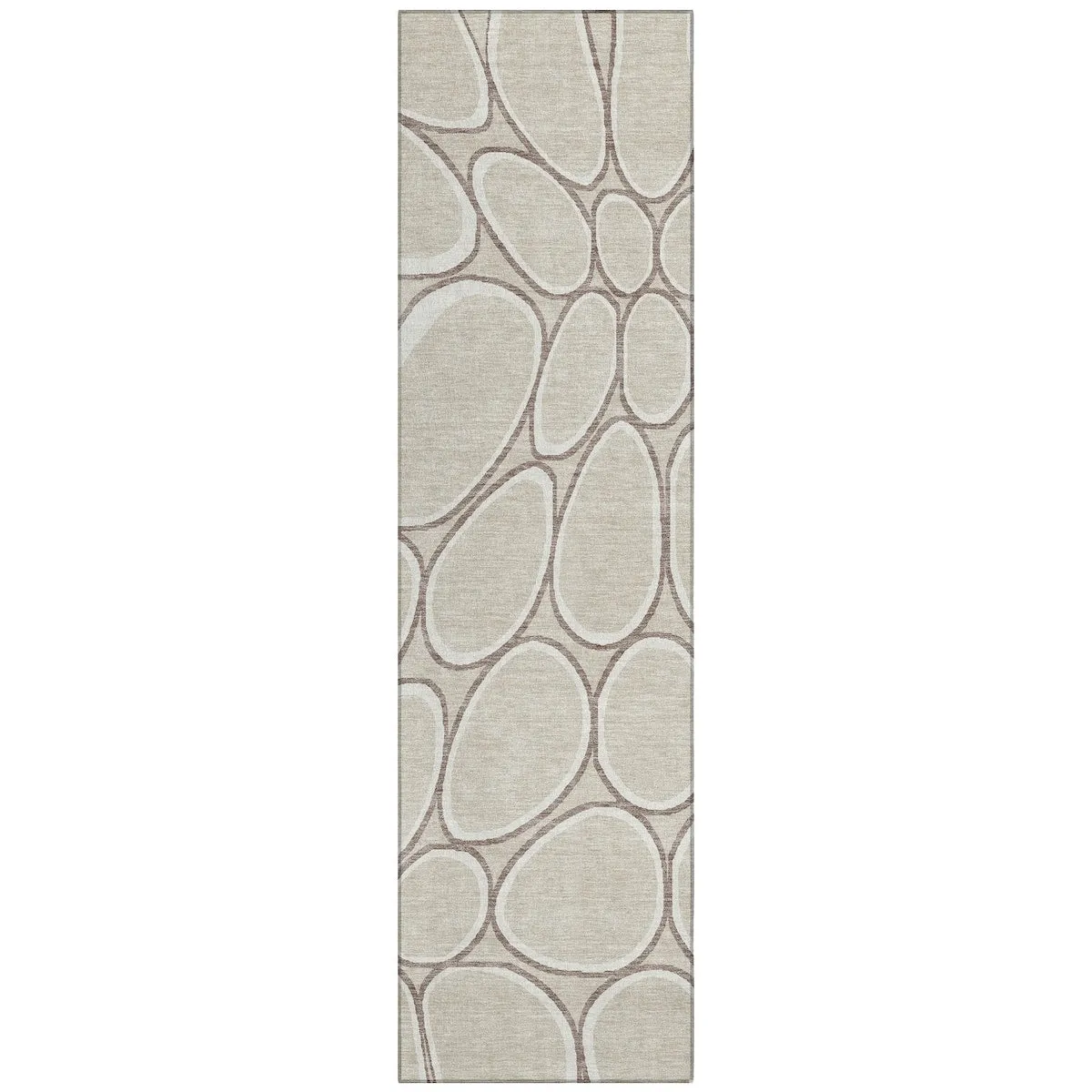 Machine Washable Indoor/ Outdoor Modern Bubbles Chantille Rug