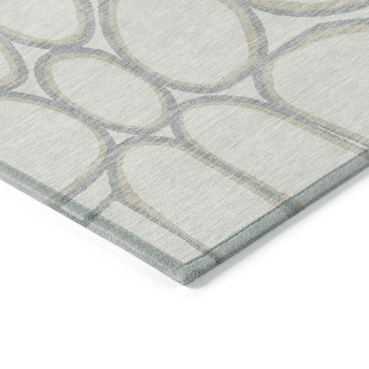 Machine Washable Indoor/ Outdoor Modern Bubbles Chantille Rug