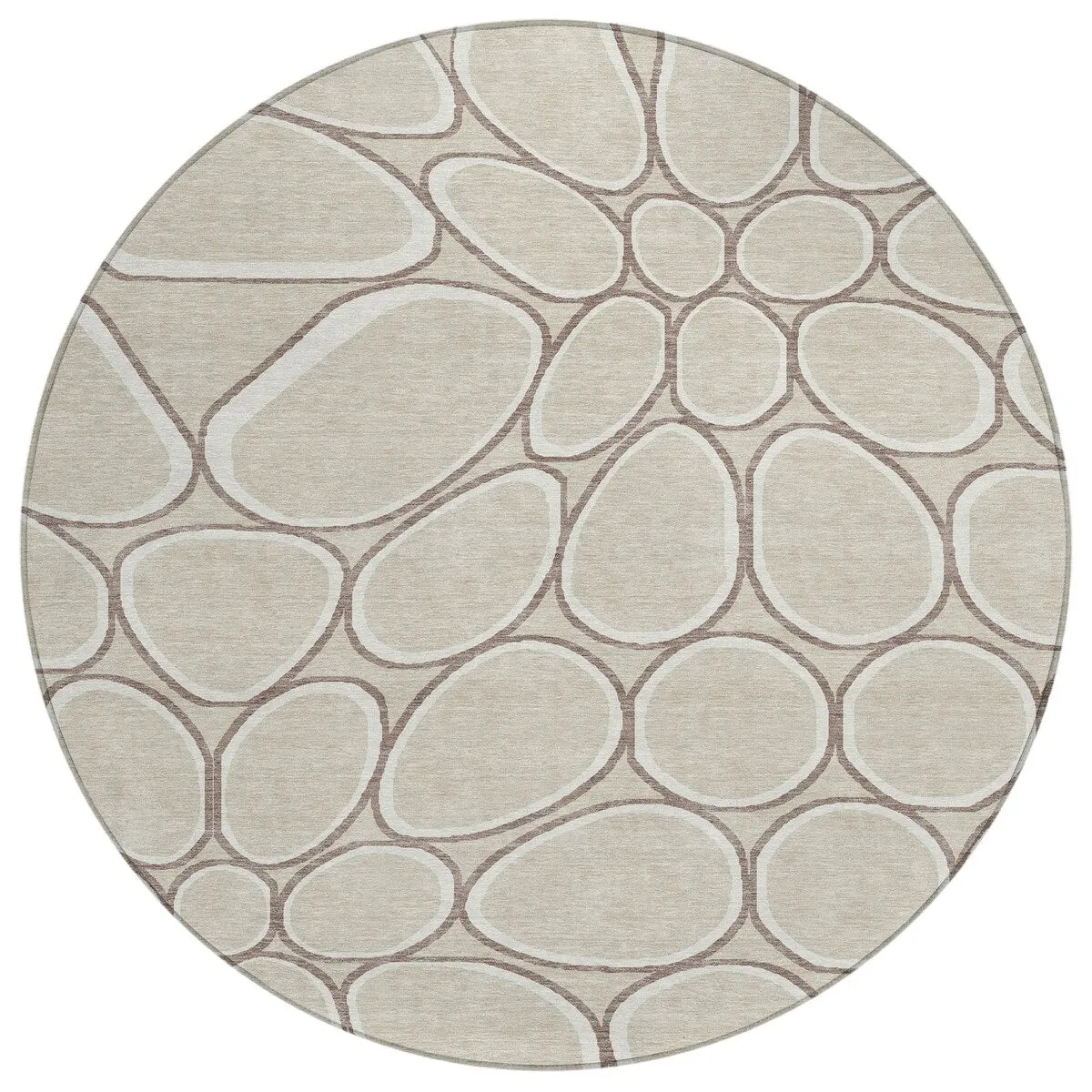 Machine Washable Indoor/ Outdoor Modern Bubbles Chantille Rug