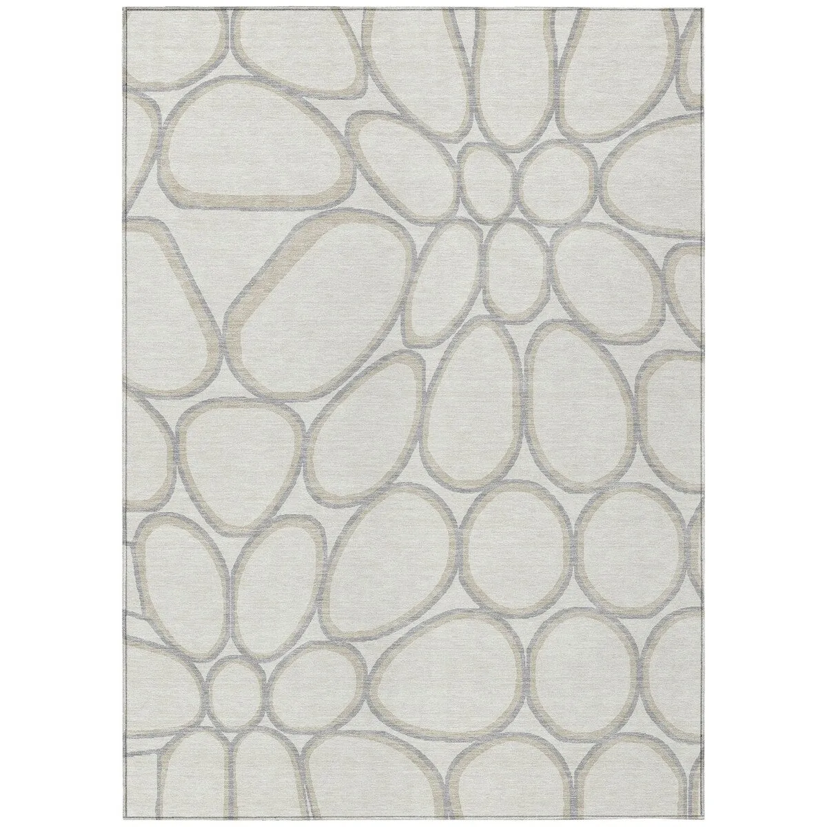 Machine Washable Indoor/ Outdoor Modern Bubbles Chantille Rug