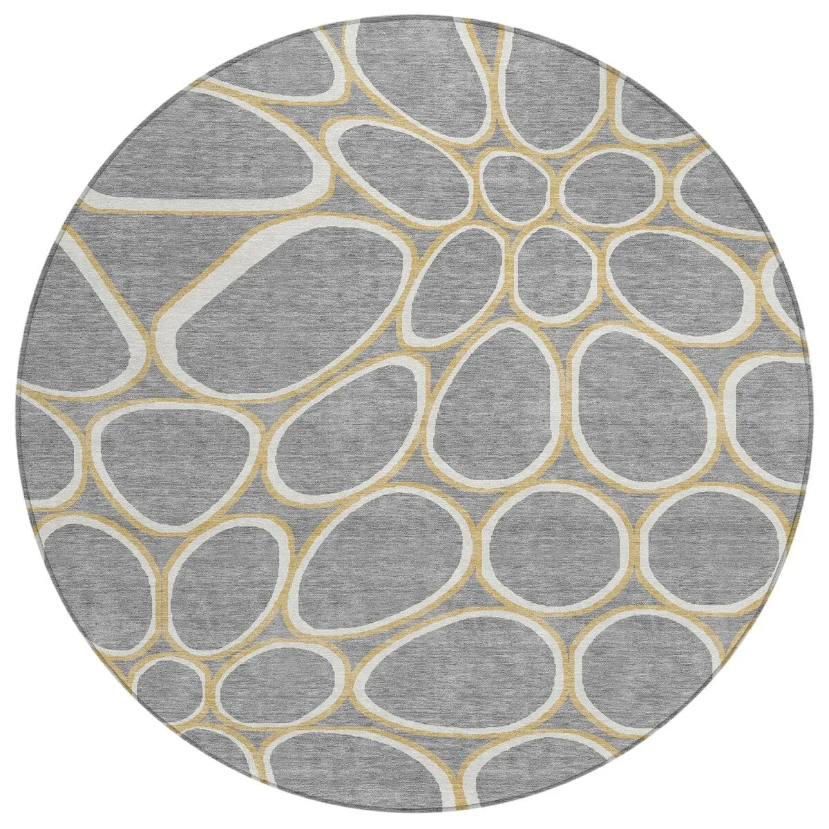 Machine Washable Indoor/ Outdoor Modern Bubbles Chantille Rug