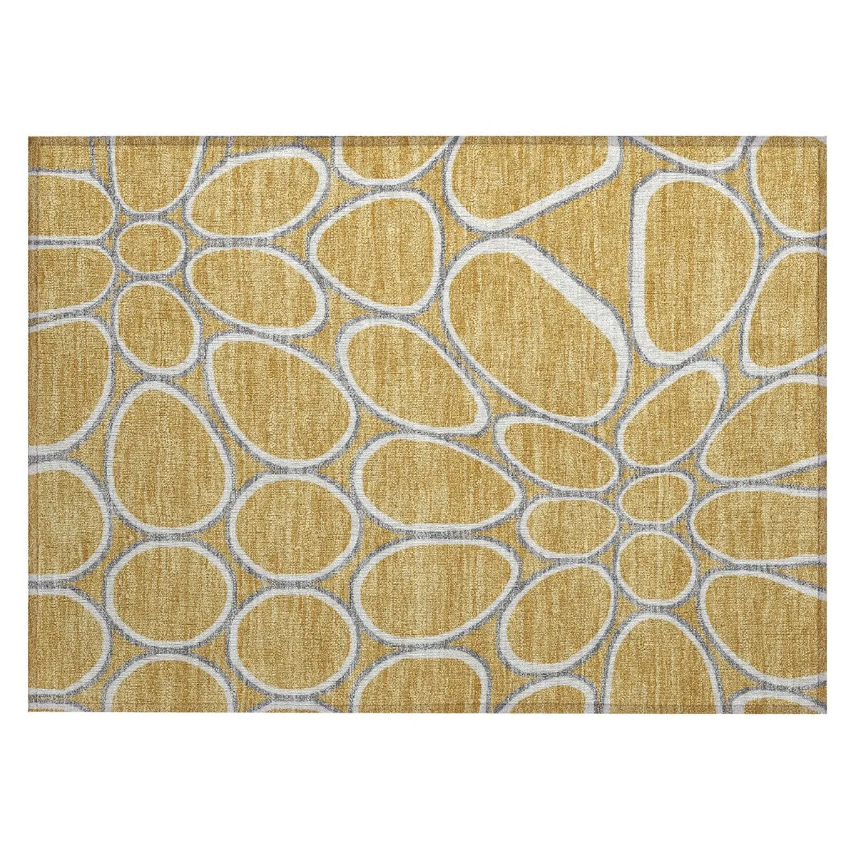 Machine Washable Indoor/ Outdoor Modern Bubbles Chantille Rug