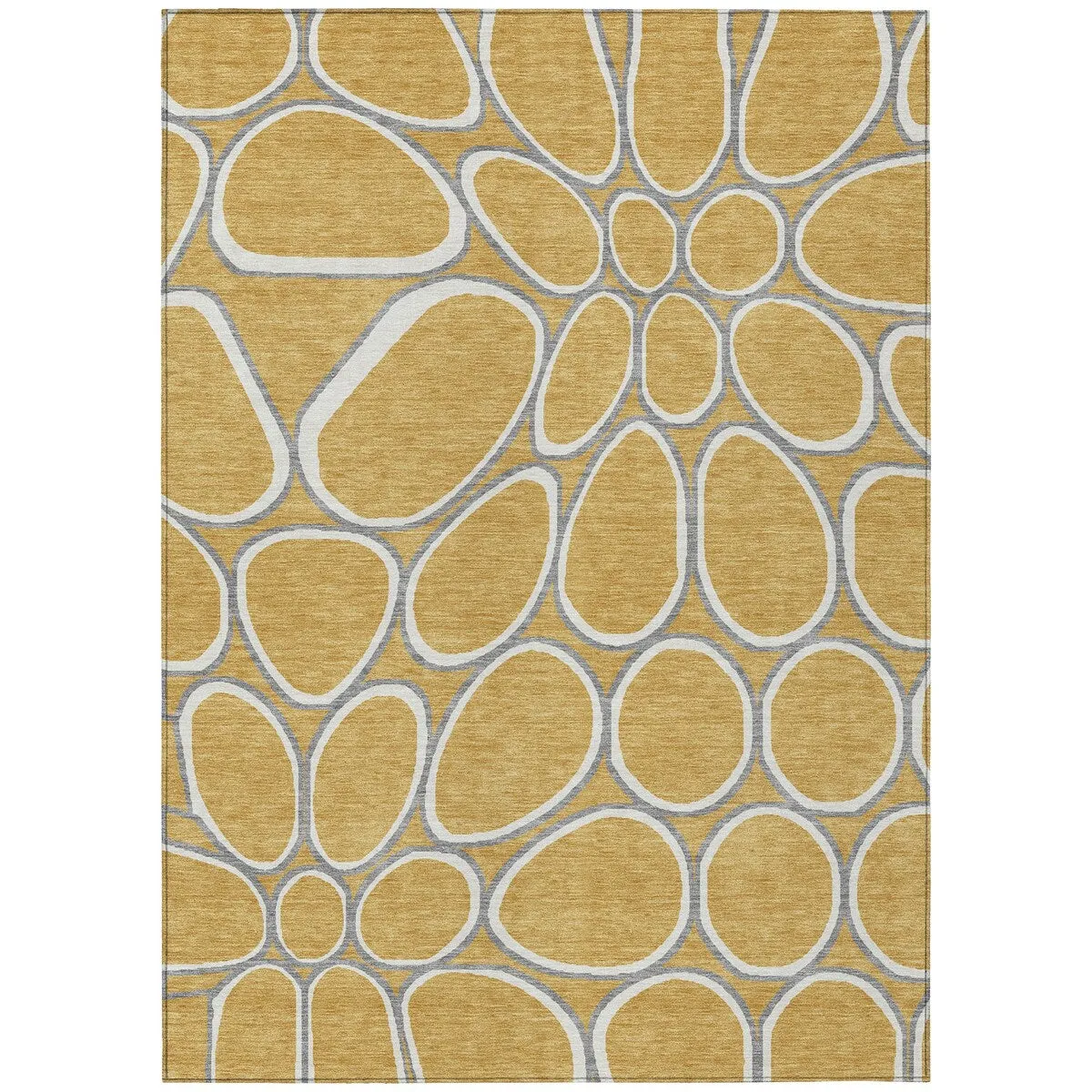 Machine Washable Indoor/ Outdoor Modern Bubbles Chantille Rug