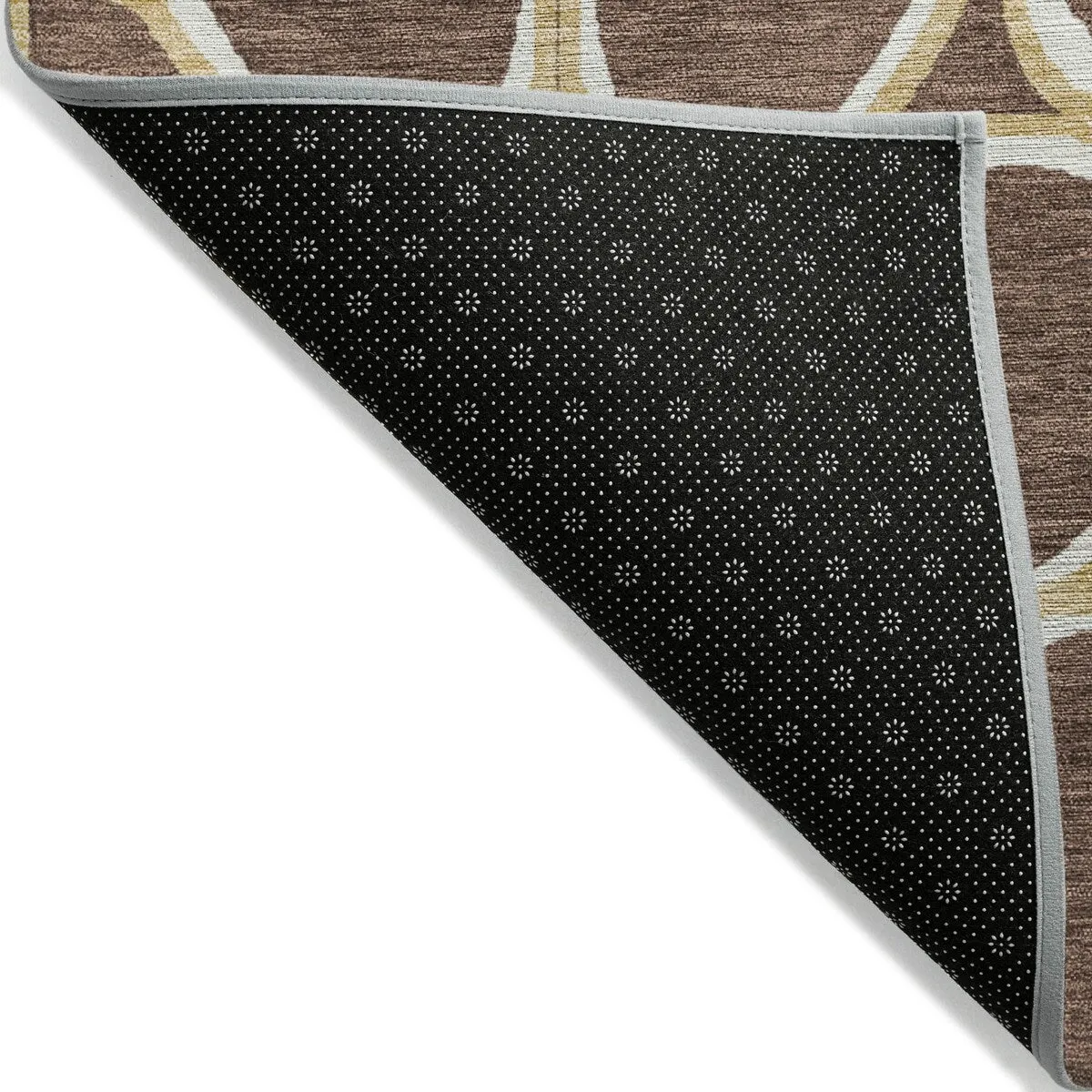 Machine Washable Indoor/ Outdoor Modern Bubbles Chantille Rug