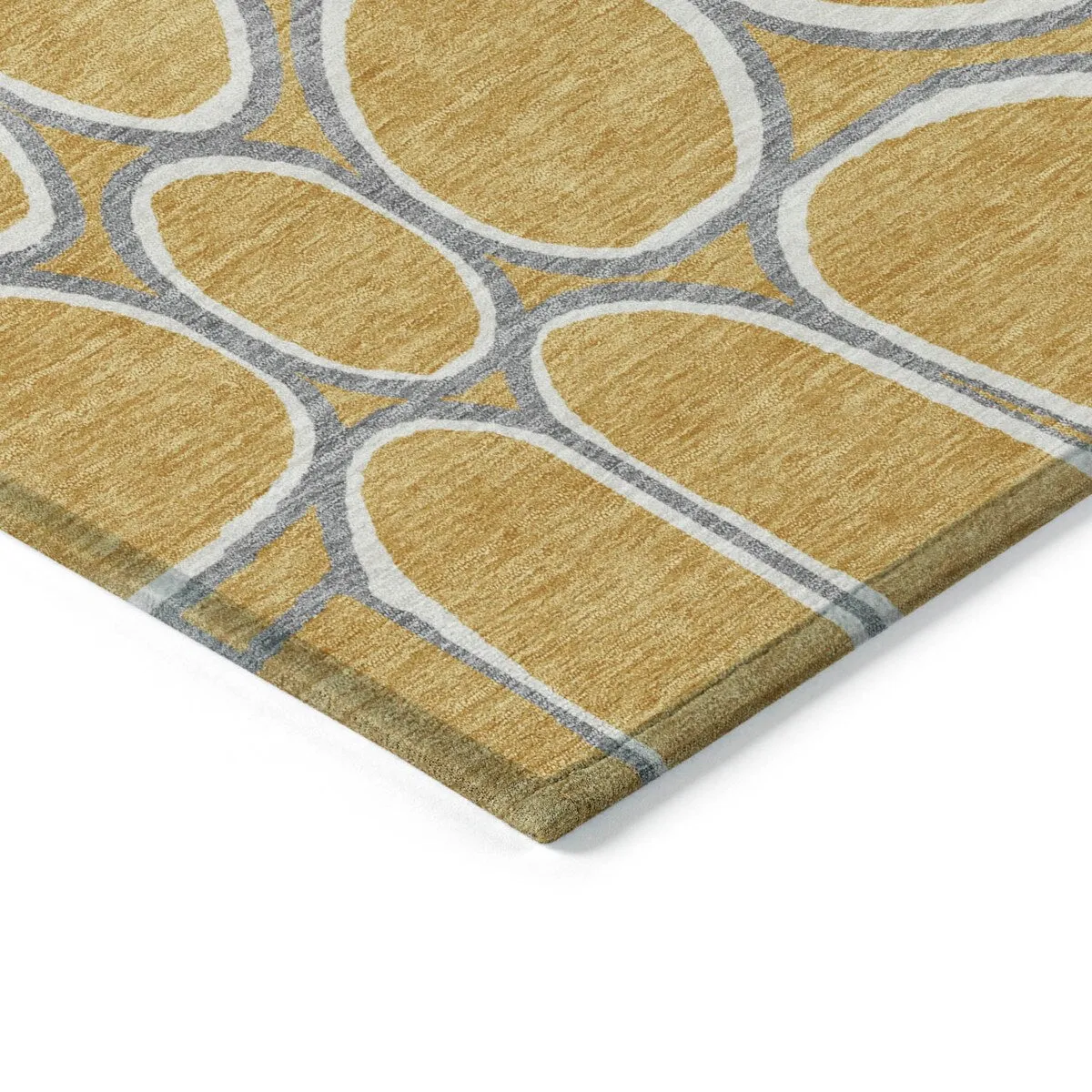 Machine Washable Indoor/ Outdoor Modern Bubbles Chantille Rug