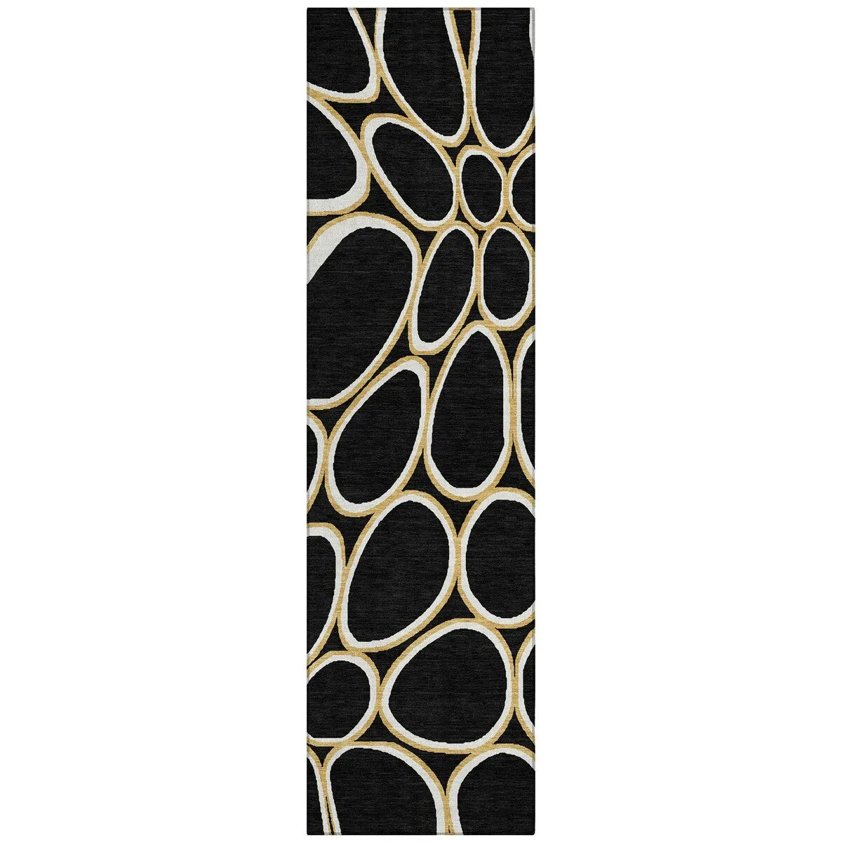 Machine Washable Indoor/ Outdoor Modern Bubbles Chantille Rug