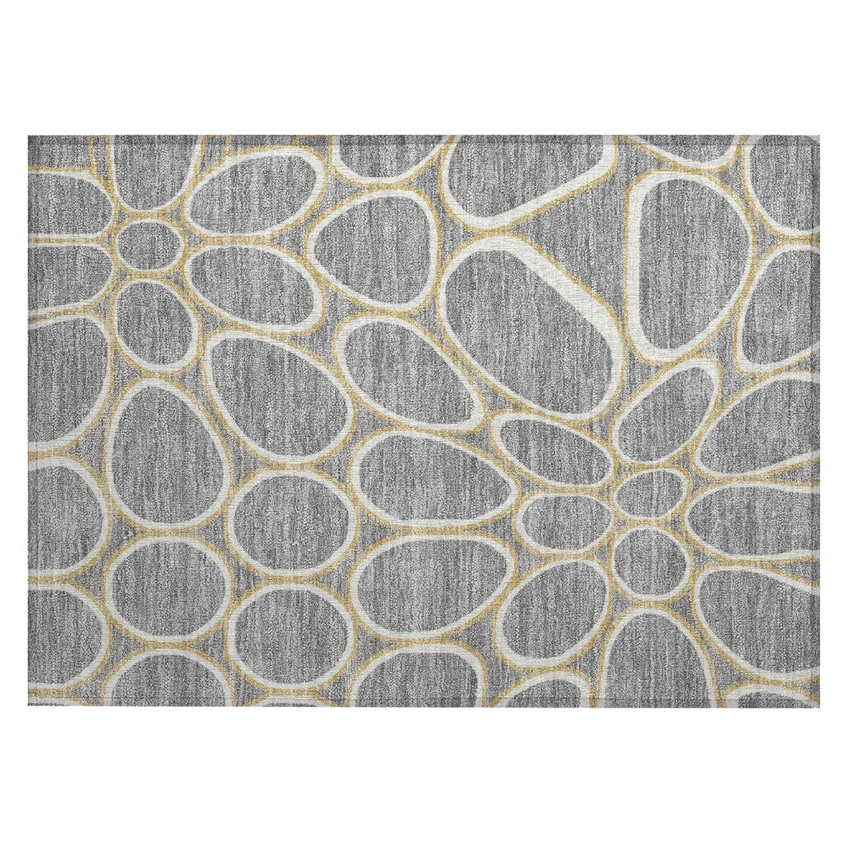 Machine Washable Indoor/ Outdoor Modern Bubbles Chantille Rug