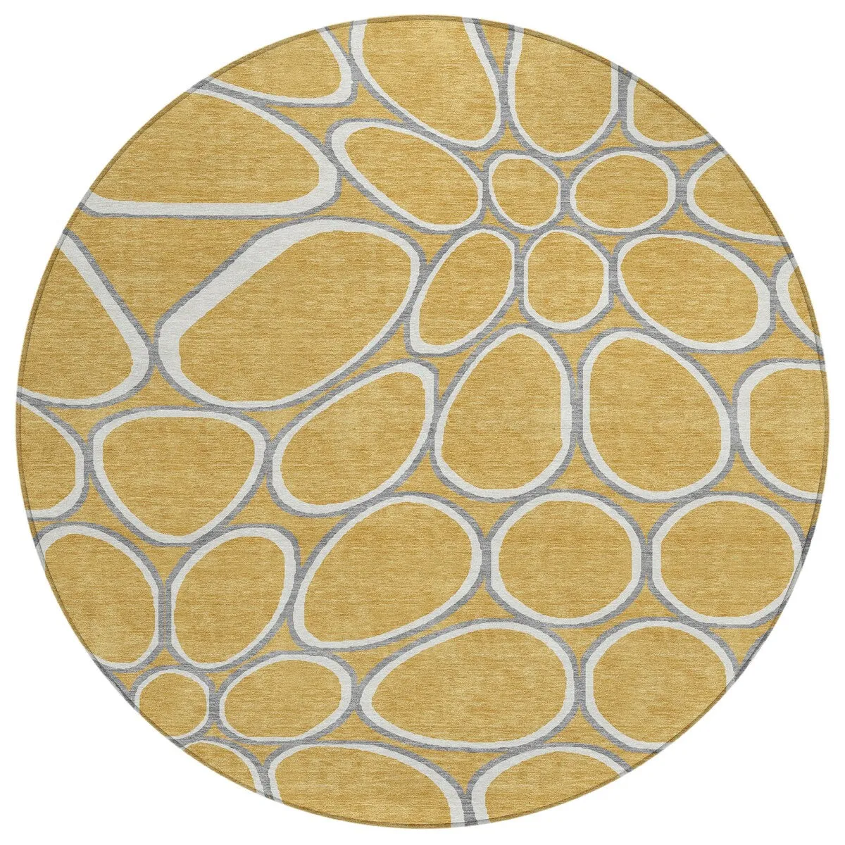 Machine Washable Indoor/ Outdoor Modern Bubbles Chantille Rug