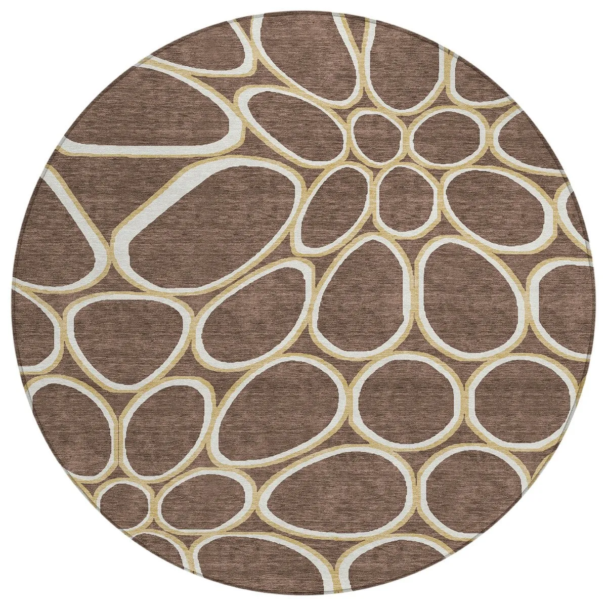 Machine Washable Indoor/ Outdoor Modern Bubbles Chantille Rug