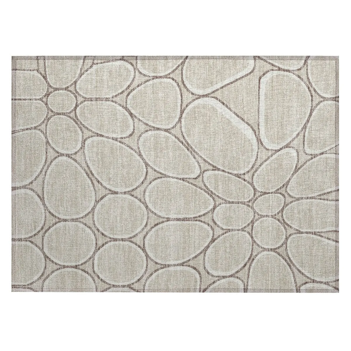 Machine Washable Indoor/ Outdoor Modern Bubbles Chantille Rug