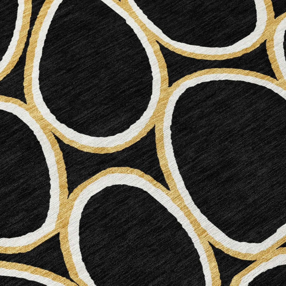 Machine Washable Indoor/ Outdoor Modern Bubbles Chantille Rug