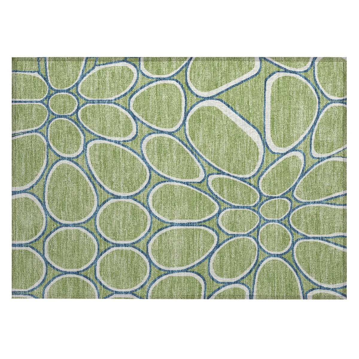 Machine Washable Indoor/ Outdoor Modern Bubbles Chantille Rug