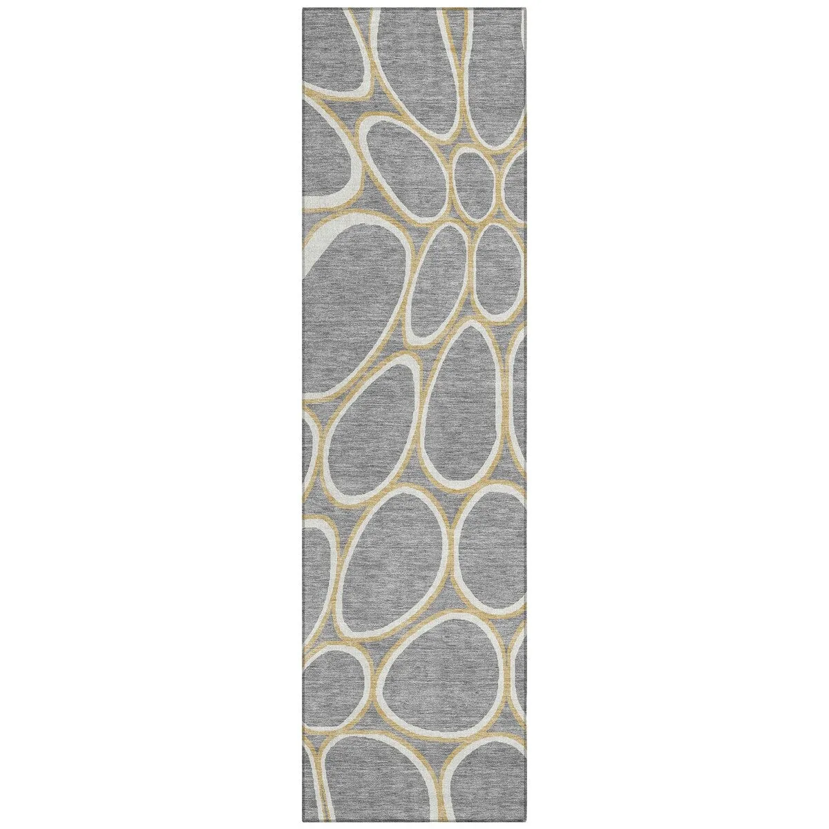 Machine Washable Indoor/ Outdoor Modern Bubbles Chantille Rug