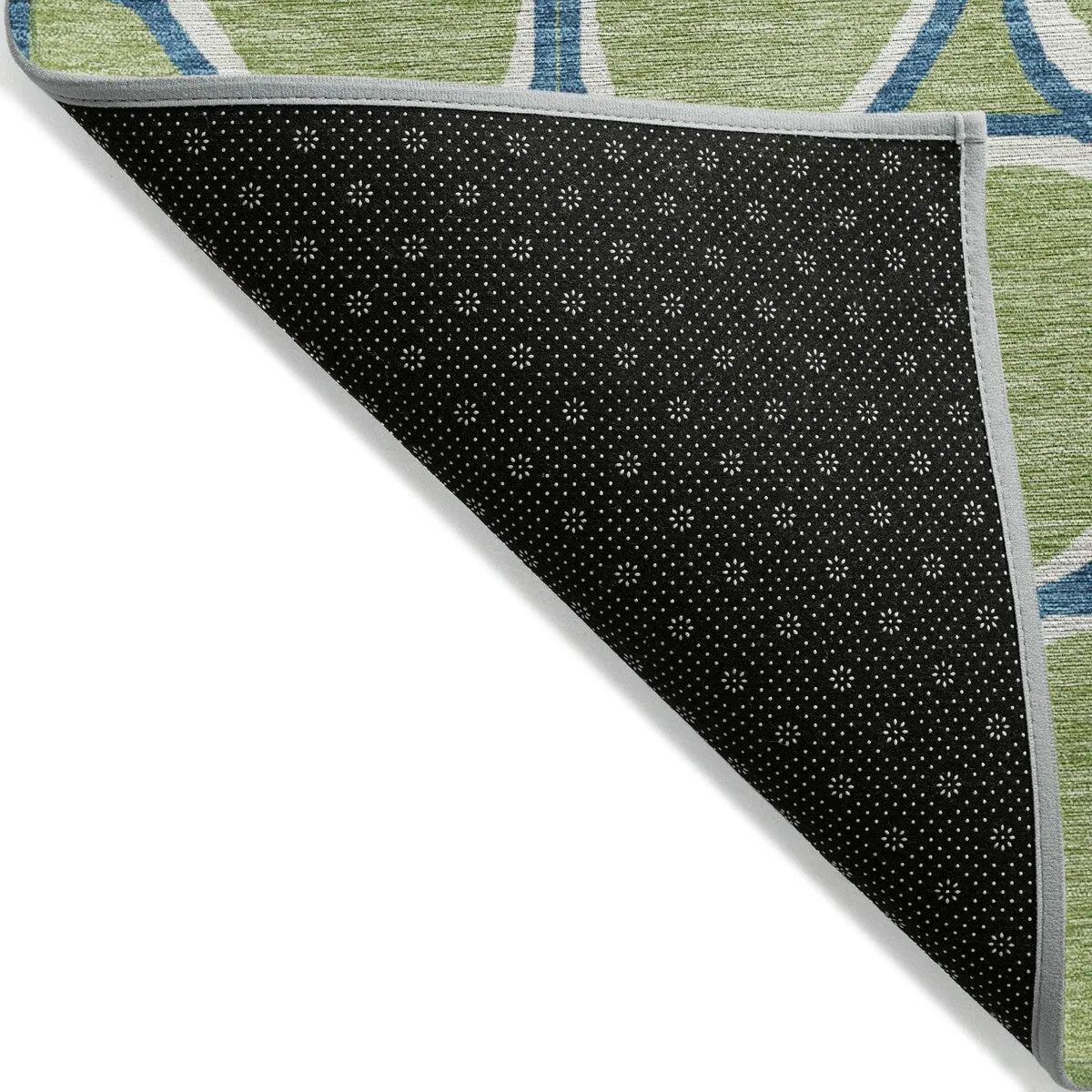 Machine Washable Indoor/ Outdoor Modern Bubbles Chantille Rug