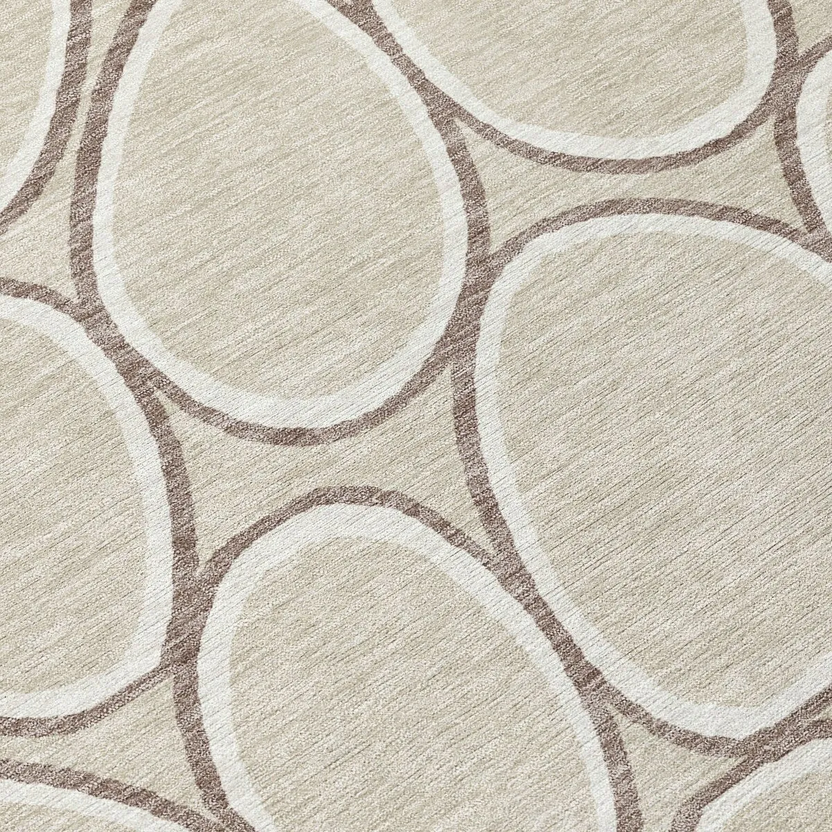 Machine Washable Indoor/ Outdoor Modern Bubbles Chantille Rug