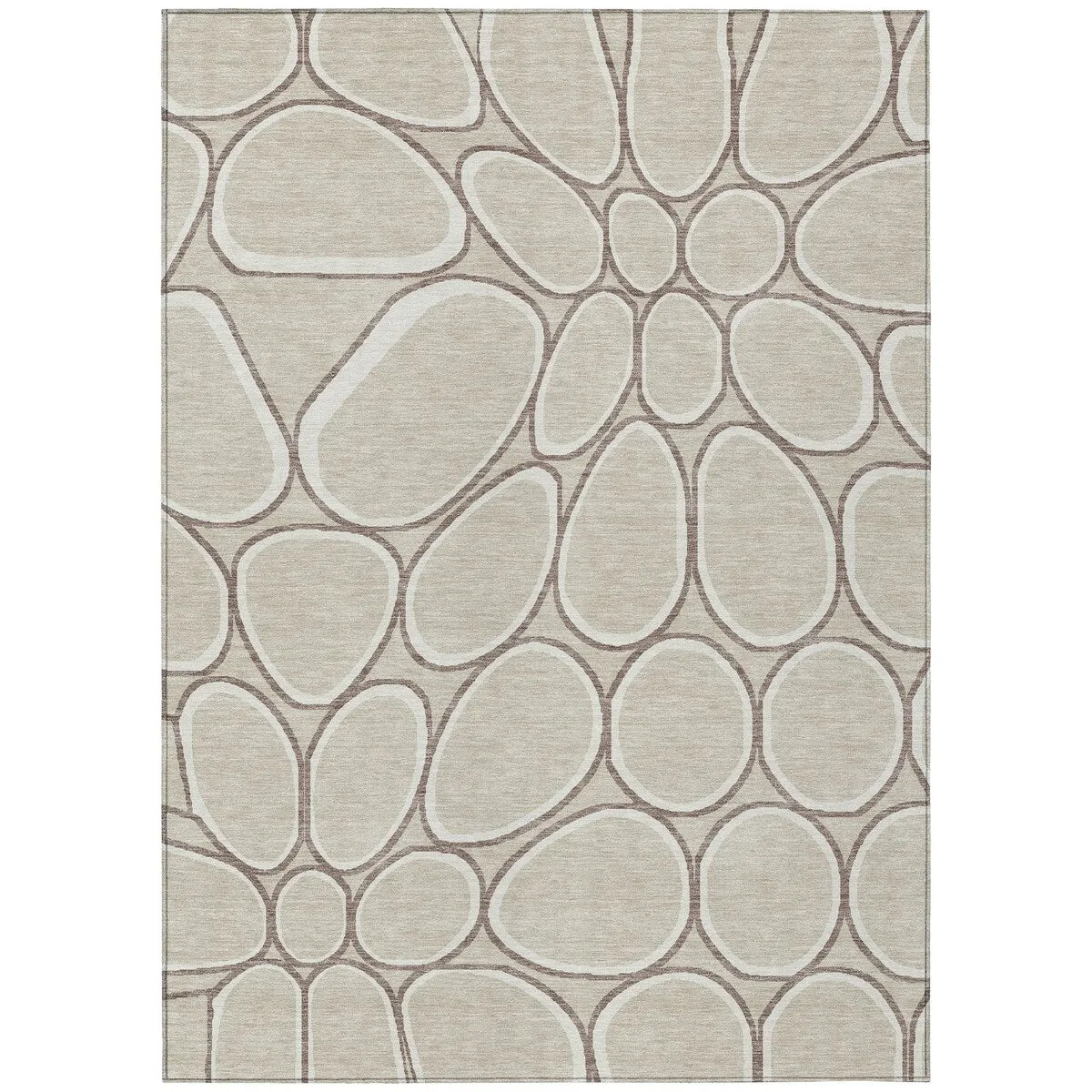 Machine Washable Indoor/ Outdoor Modern Bubbles Chantille Rug