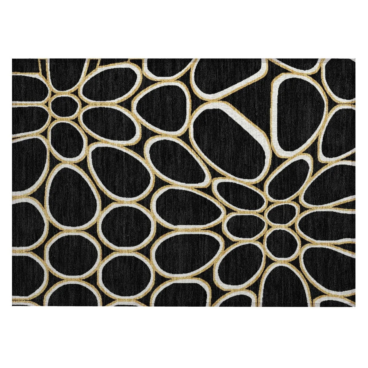 Machine Washable Indoor/ Outdoor Modern Bubbles Chantille Rug