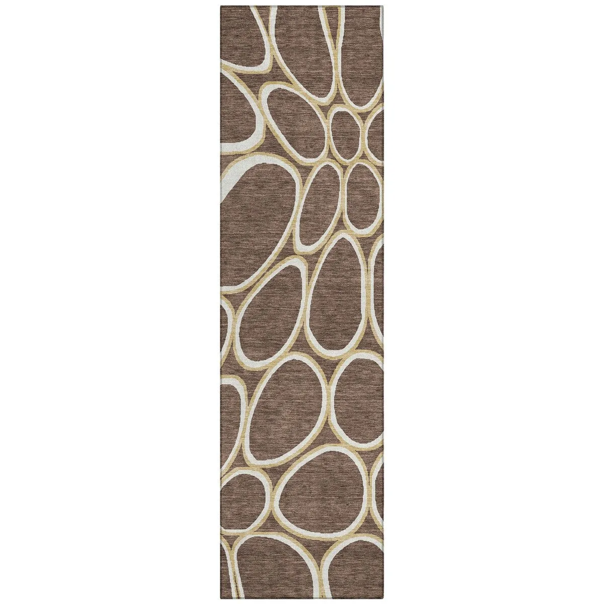 Machine Washable Indoor/ Outdoor Modern Bubbles Chantille Rug