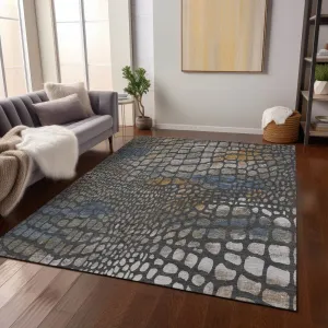 Machine Washable Indoor/ Outdoor Modern Cobble Chantille Rug