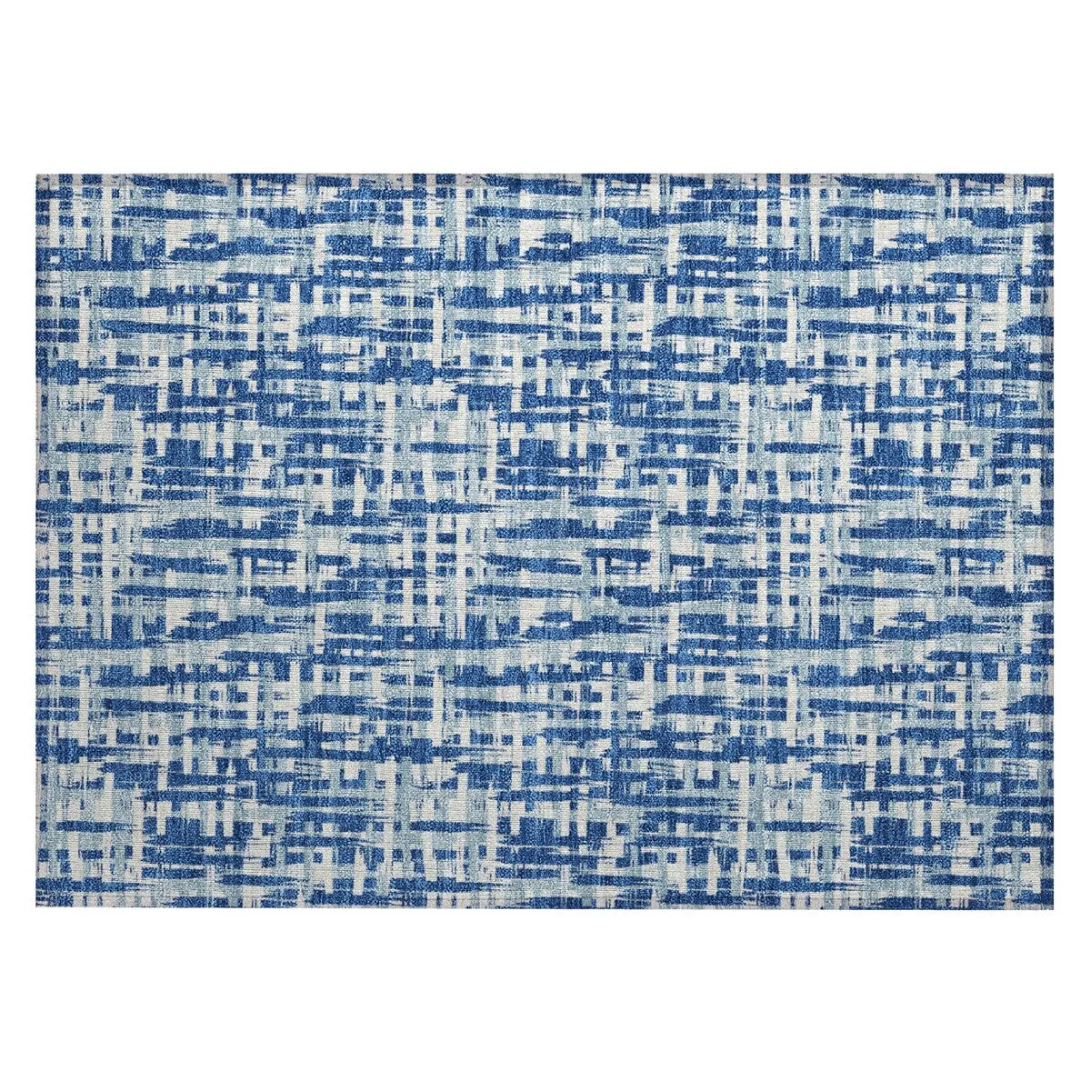 Machine Washable Indoor/ Outdoor Modern Crosshatch Chantille Rug