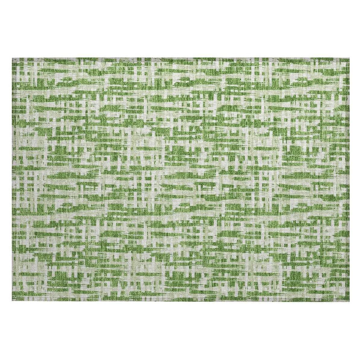 Machine Washable Indoor/ Outdoor Modern Crosshatch Chantille Rug