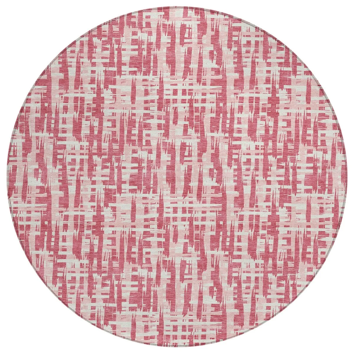 Machine Washable Indoor/ Outdoor Modern Crosshatch Chantille Rug