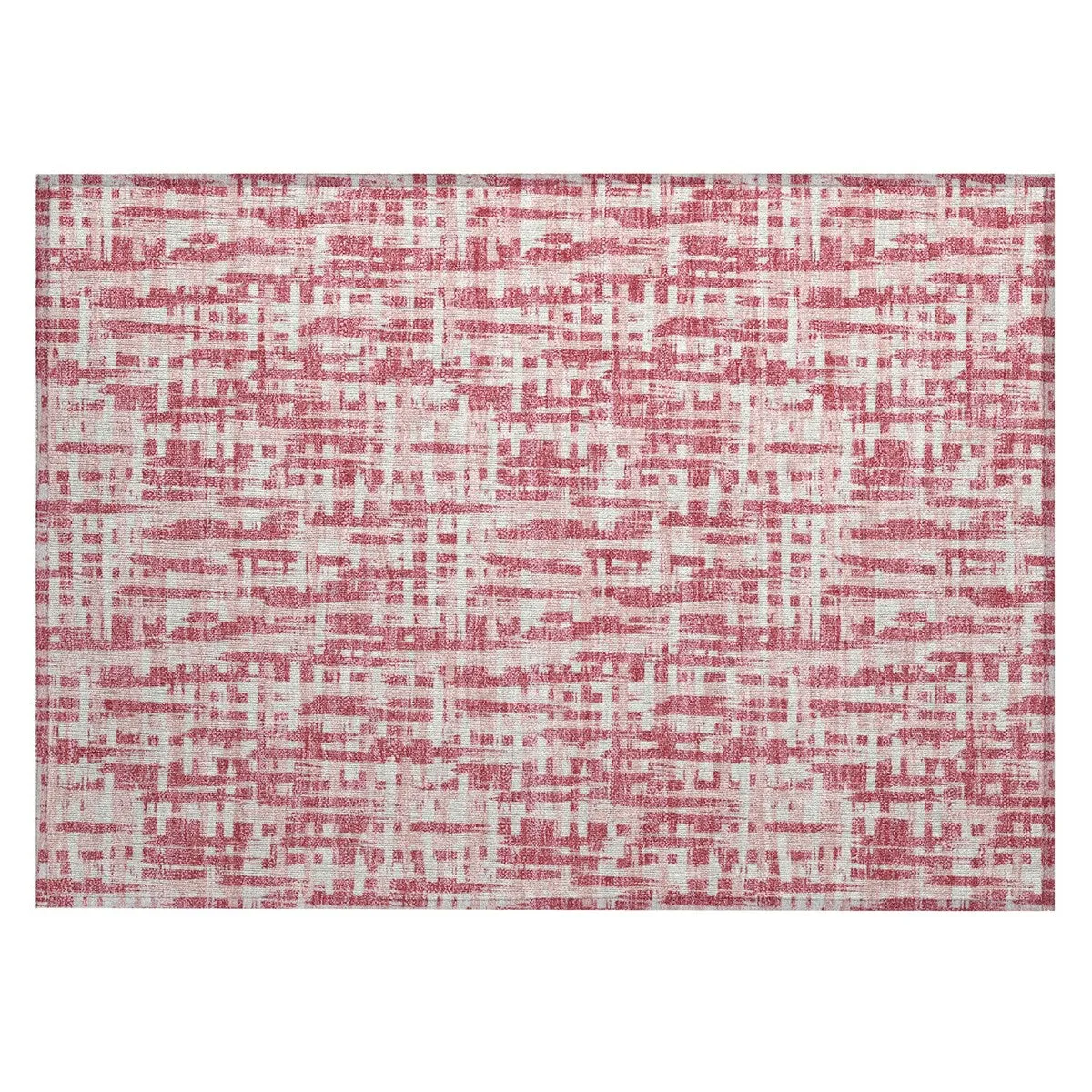 Machine Washable Indoor/ Outdoor Modern Crosshatch Chantille Rug