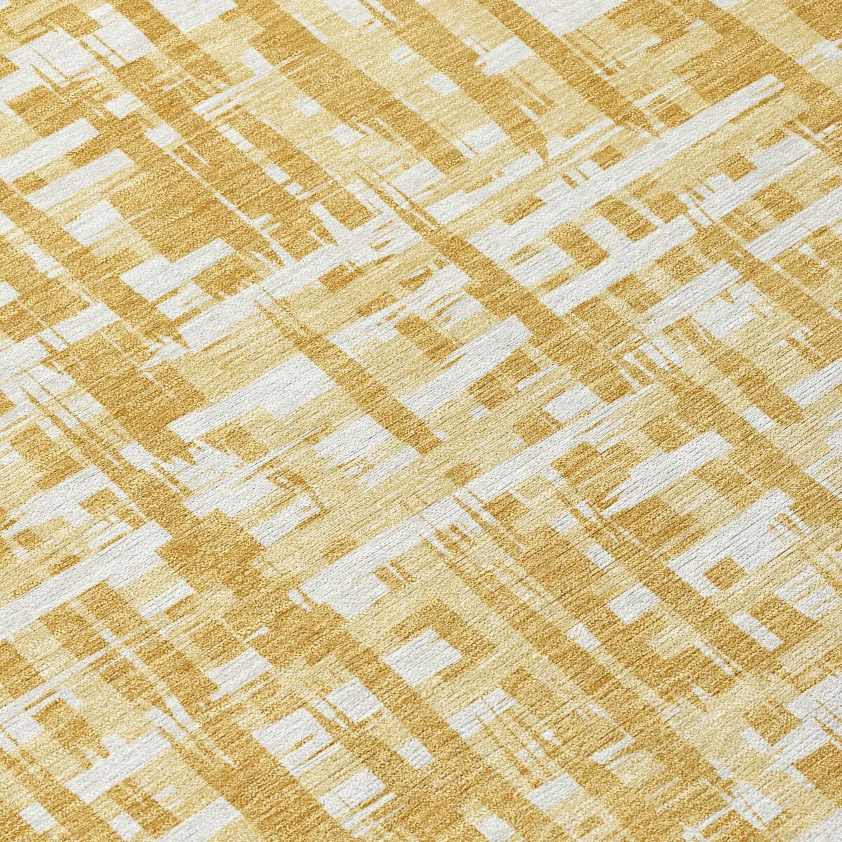 Machine Washable Indoor/ Outdoor Modern Crosshatch Chantille Rug