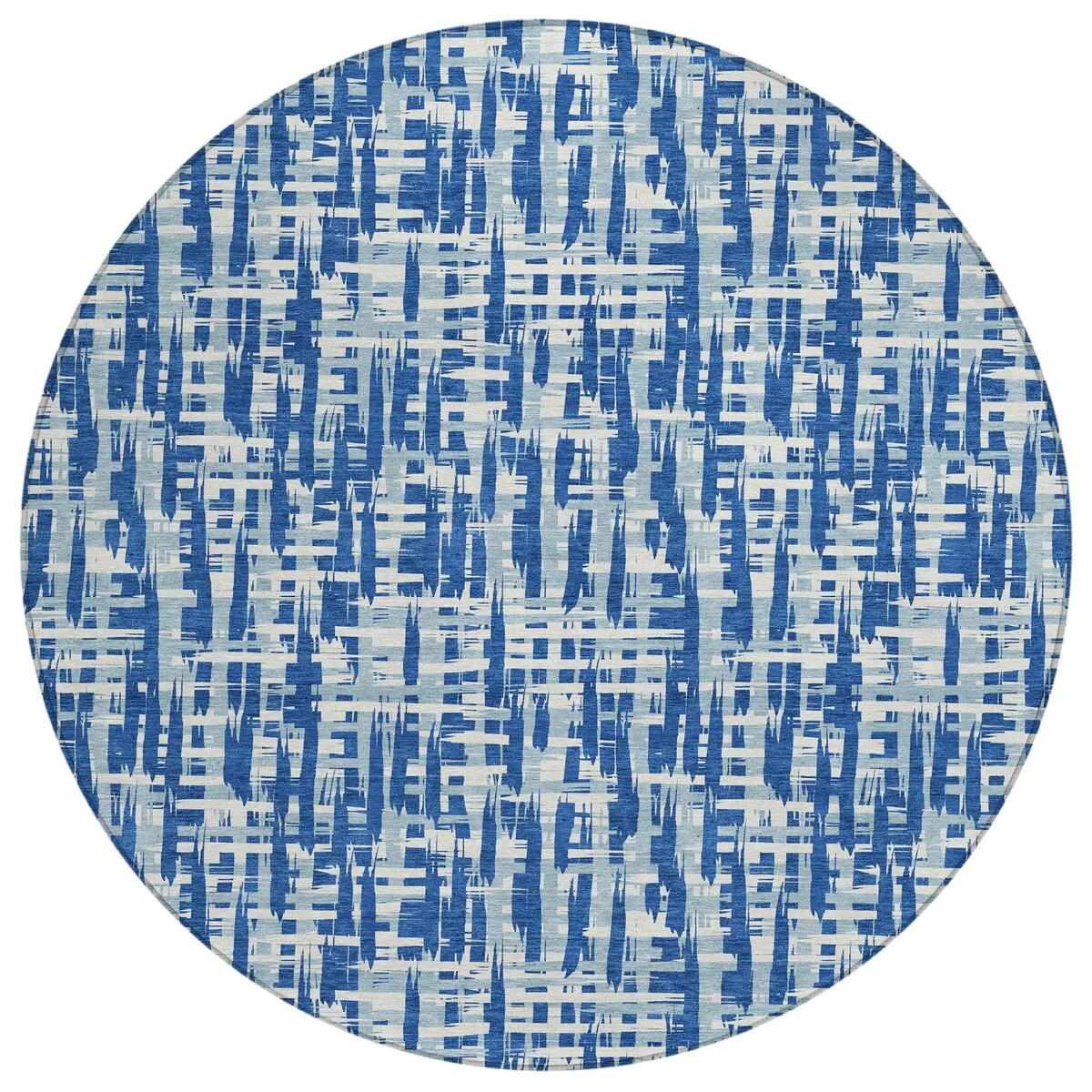 Machine Washable Indoor/ Outdoor Modern Crosshatch Chantille Rug