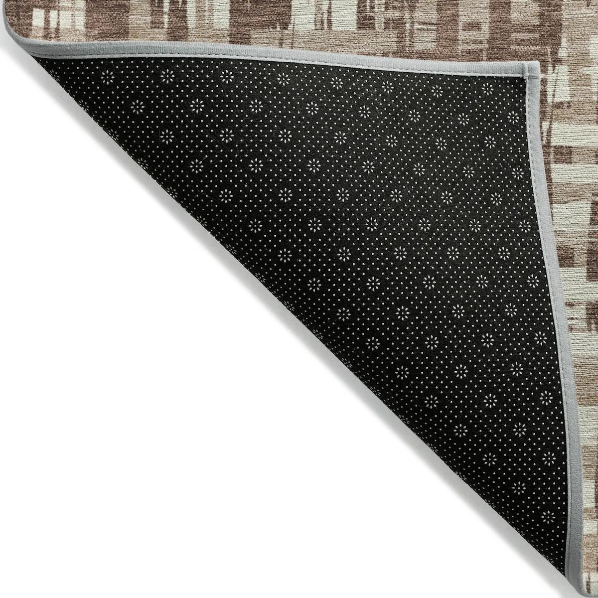 Machine Washable Indoor/ Outdoor Modern Crosshatch Chantille Rug