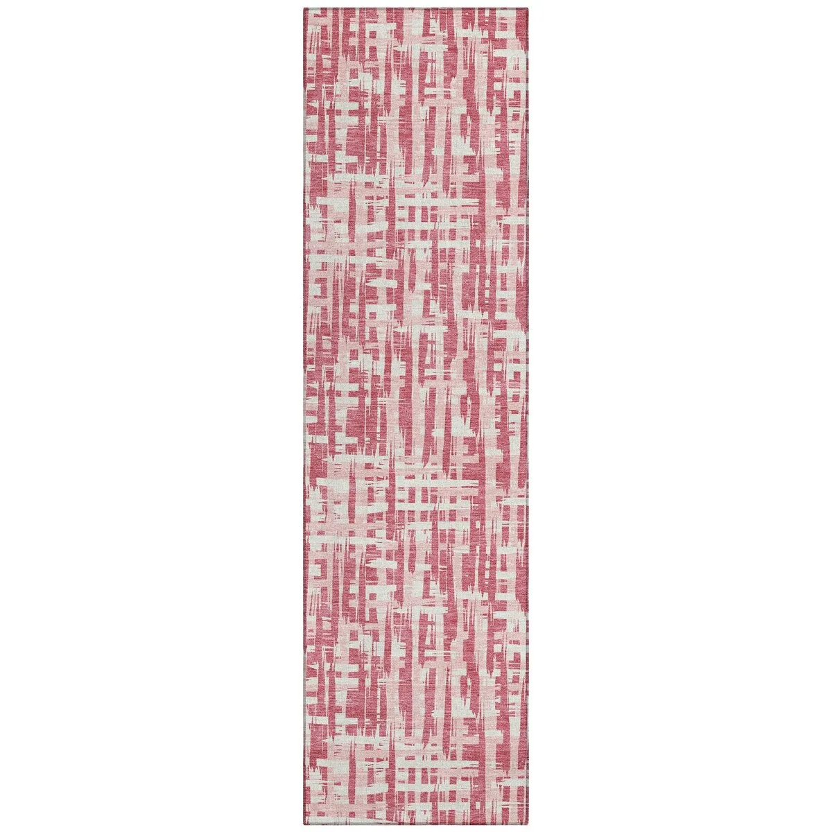 Machine Washable Indoor/ Outdoor Modern Crosshatch Chantille Rug