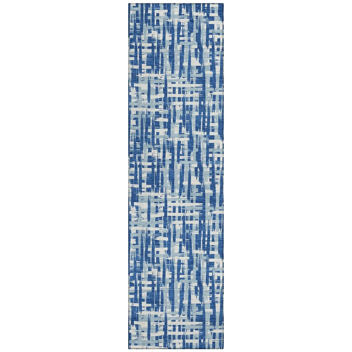 Machine Washable Indoor/ Outdoor Modern Crosshatch Chantille Rug