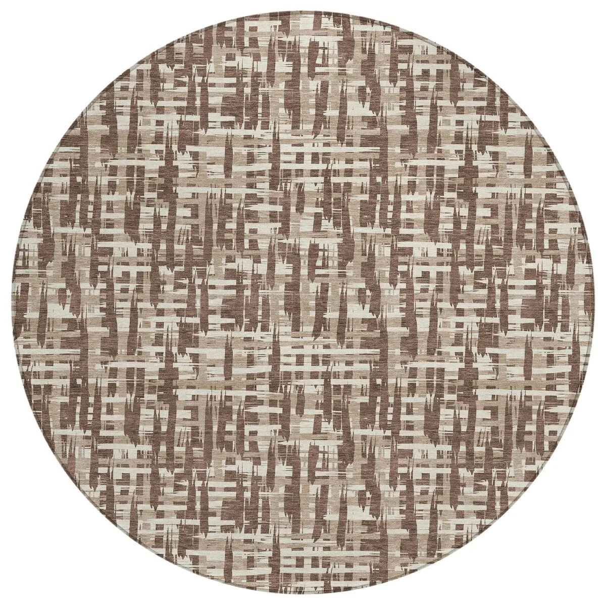 Machine Washable Indoor/ Outdoor Modern Crosshatch Chantille Rug