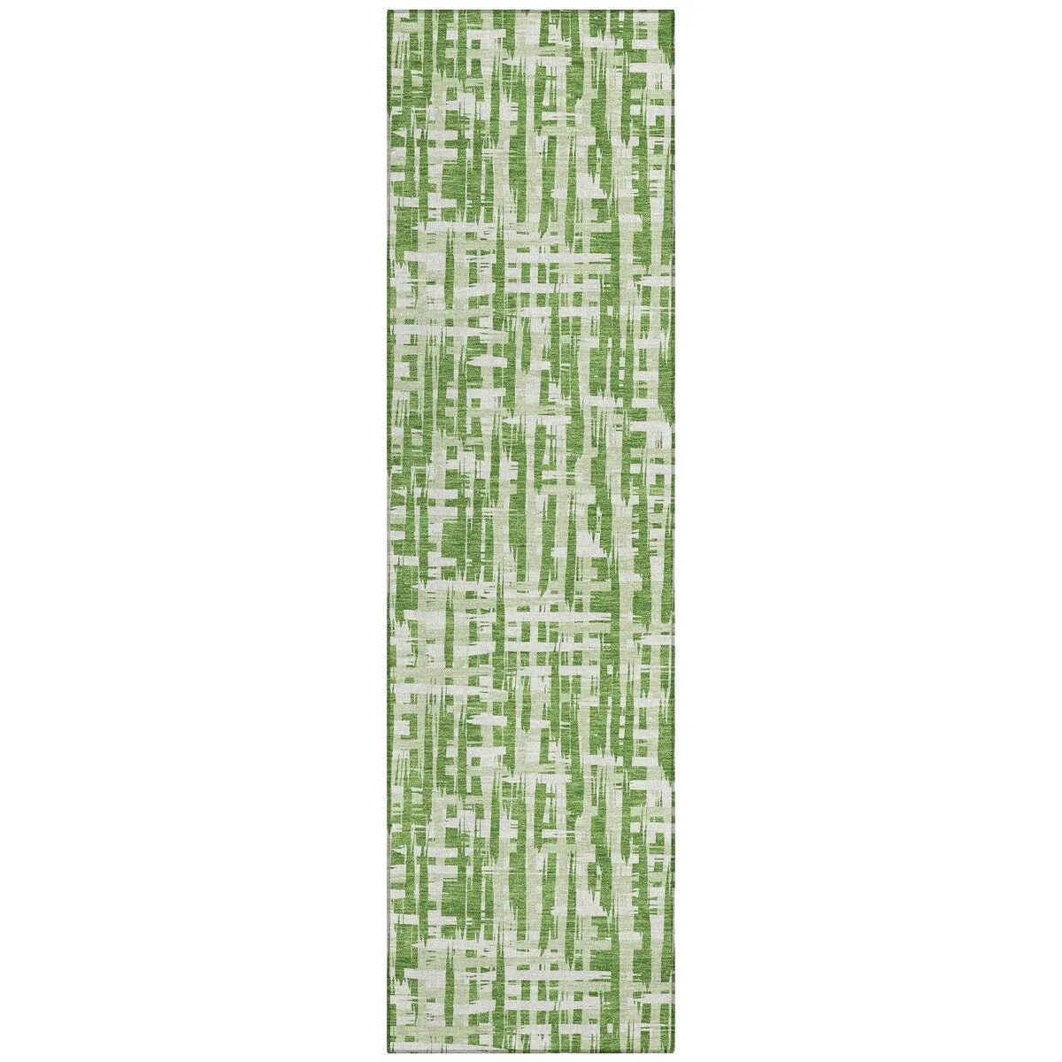 Machine Washable Indoor/ Outdoor Modern Crosshatch Chantille Rug