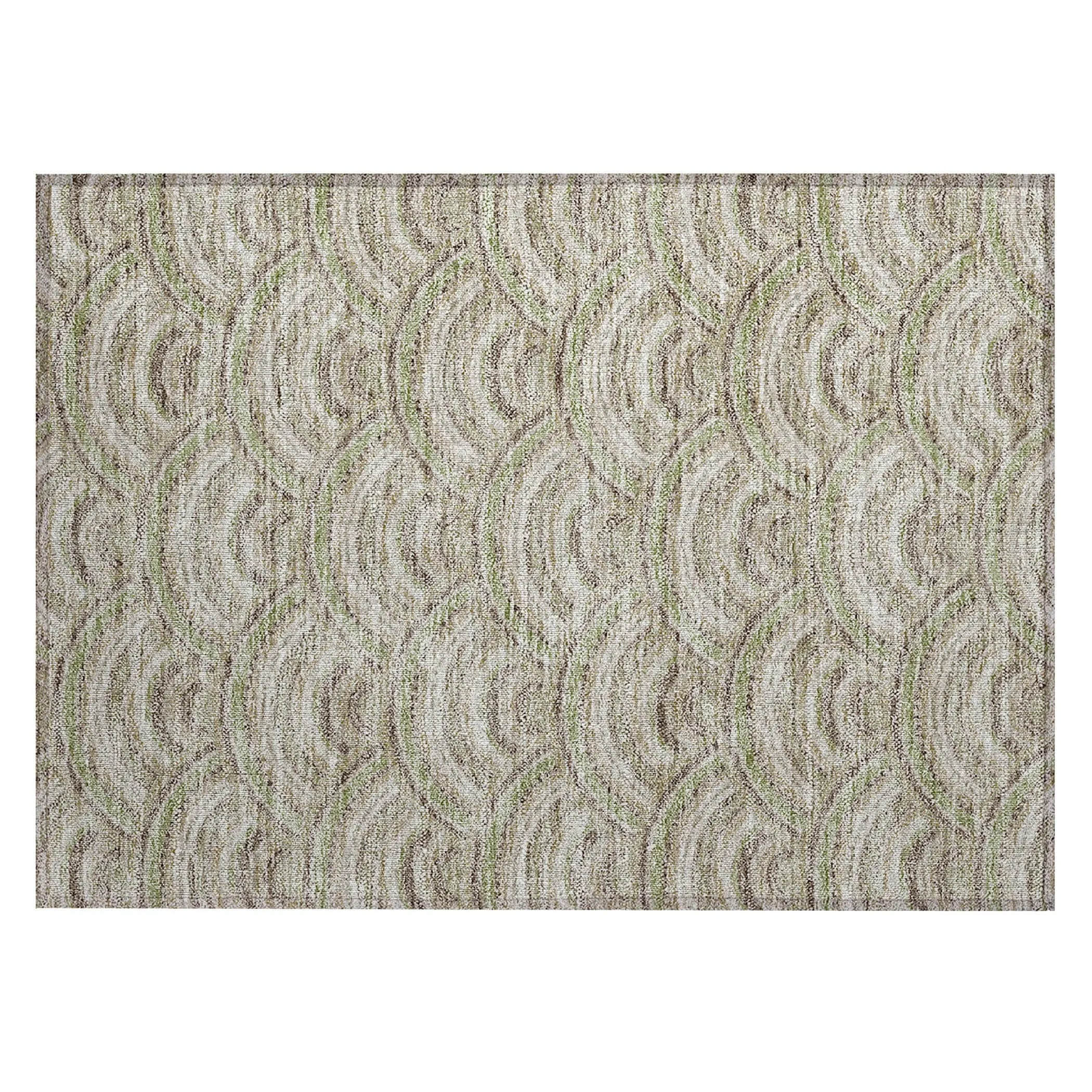 Machine Washable Indoor/ Outdoor Modern Mosaic Chantille Rug