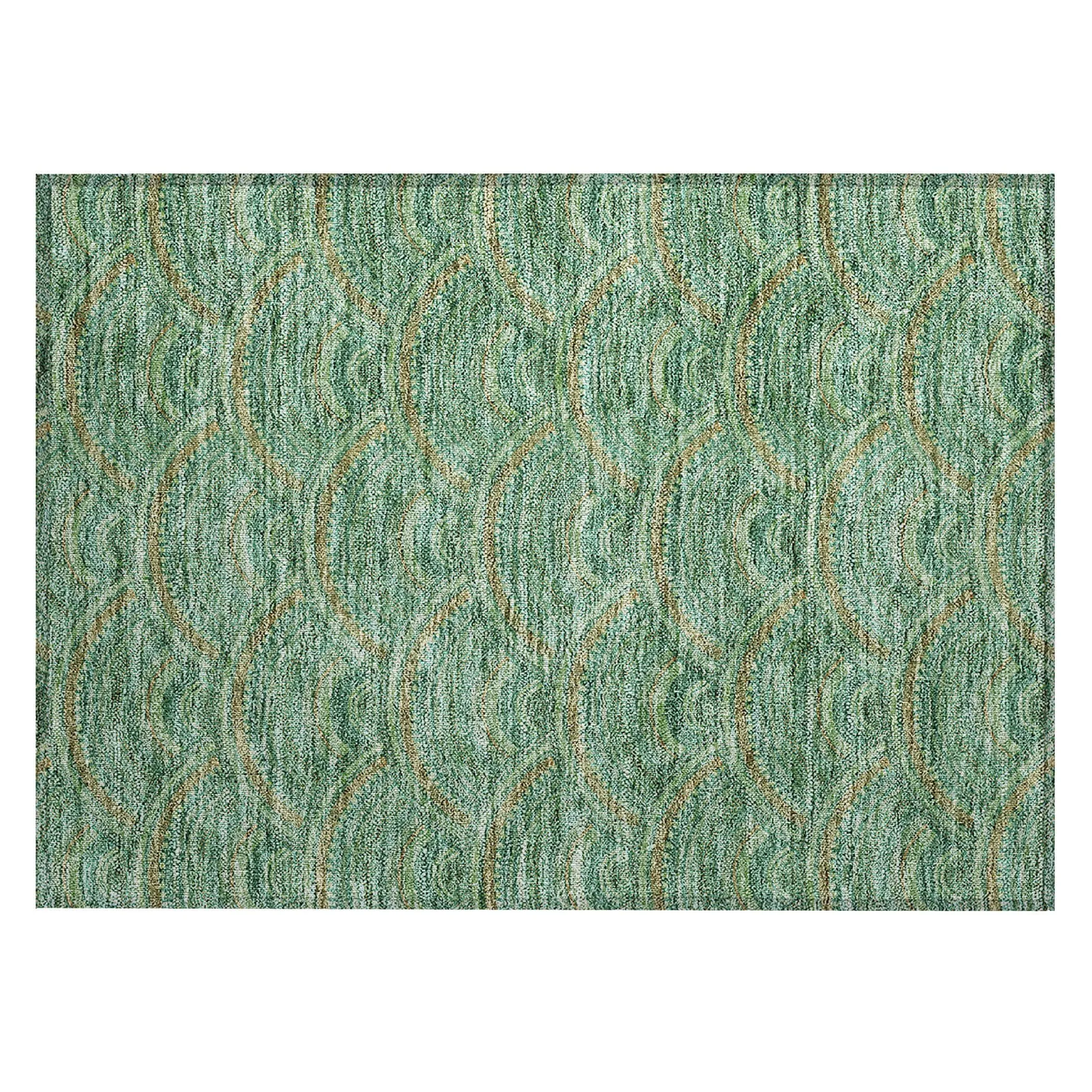 Machine Washable Indoor/ Outdoor Modern Mosaic Chantille Rug