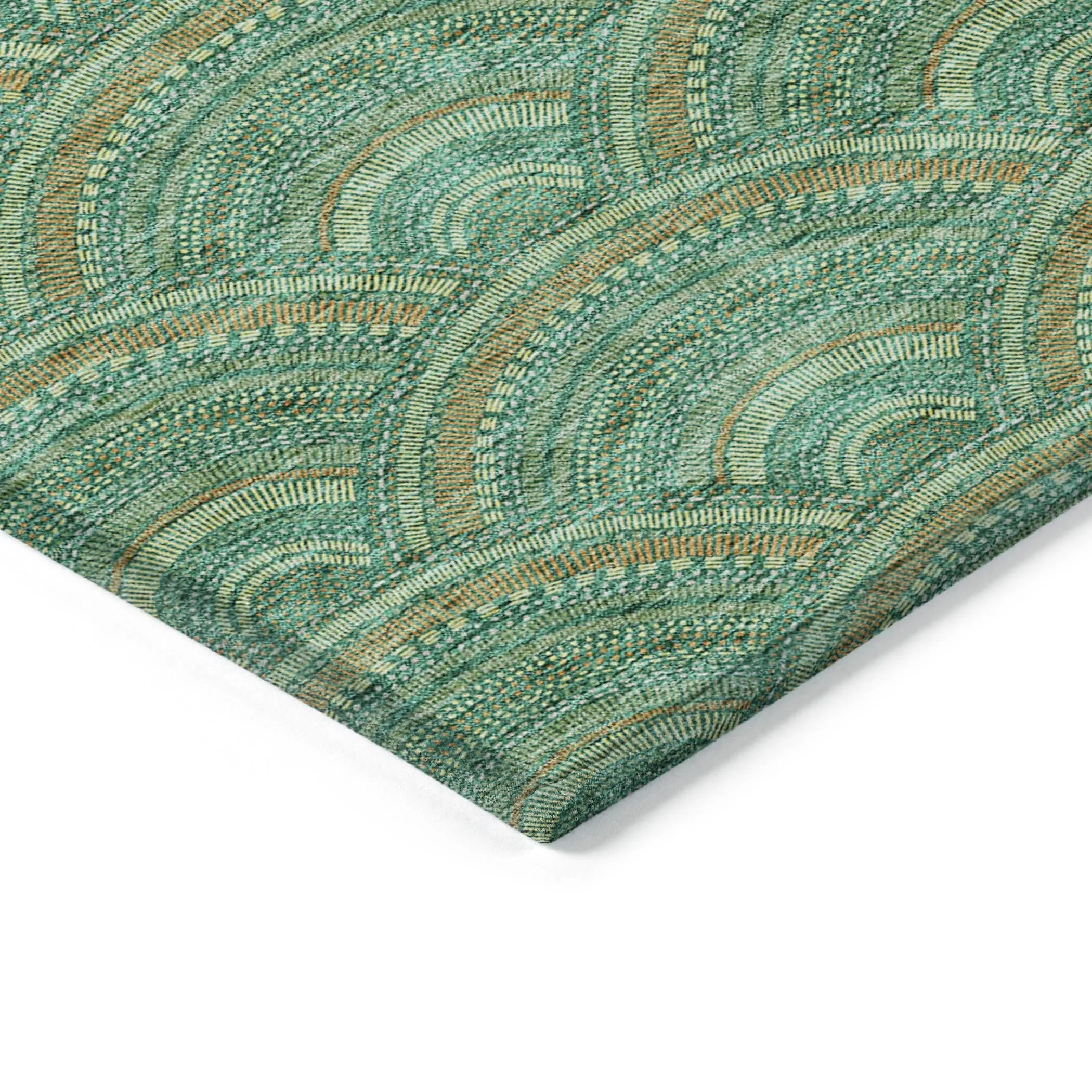 Machine Washable Indoor/ Outdoor Modern Mosaic Chantille Rug