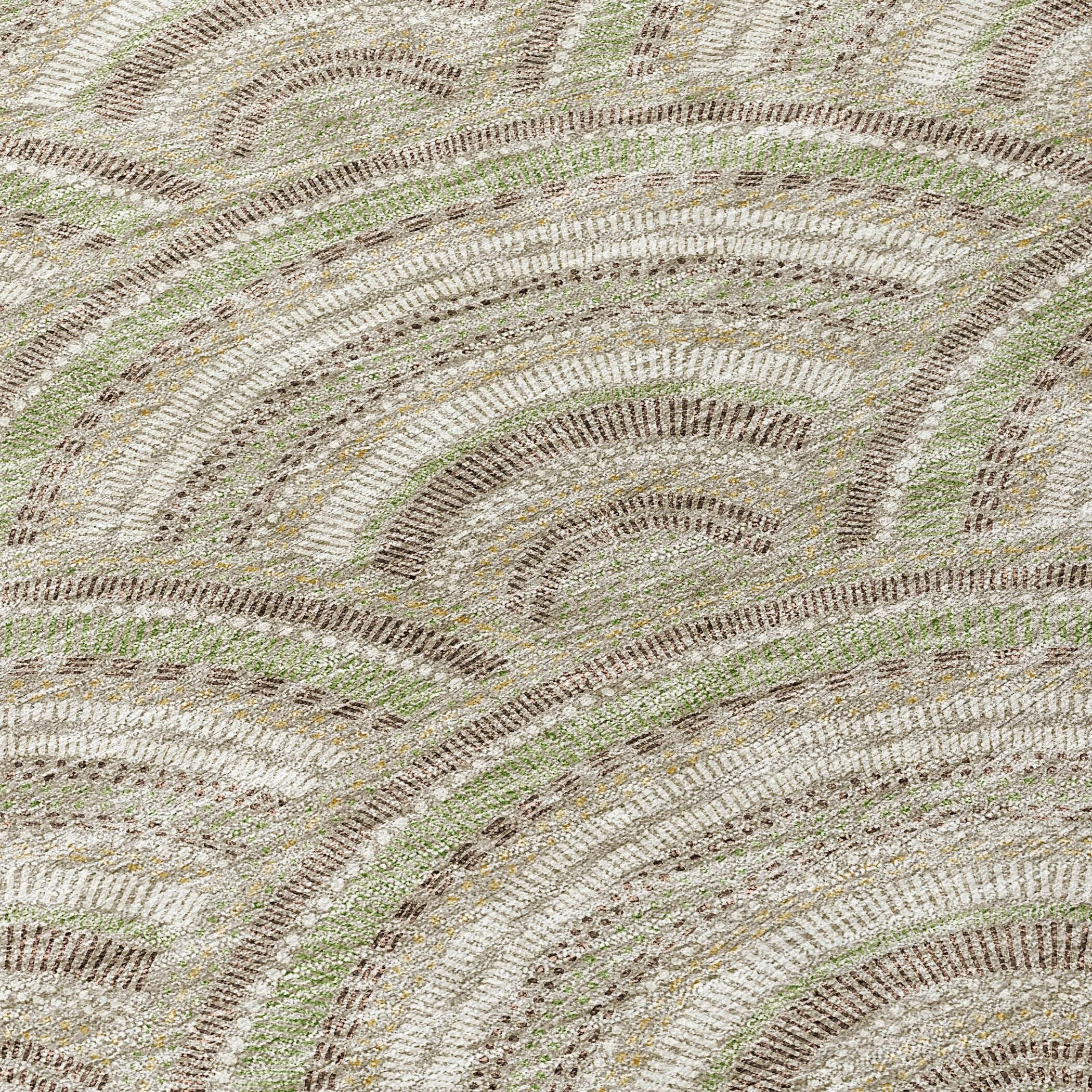 Machine Washable Indoor/ Outdoor Modern Mosaic Chantille Rug
