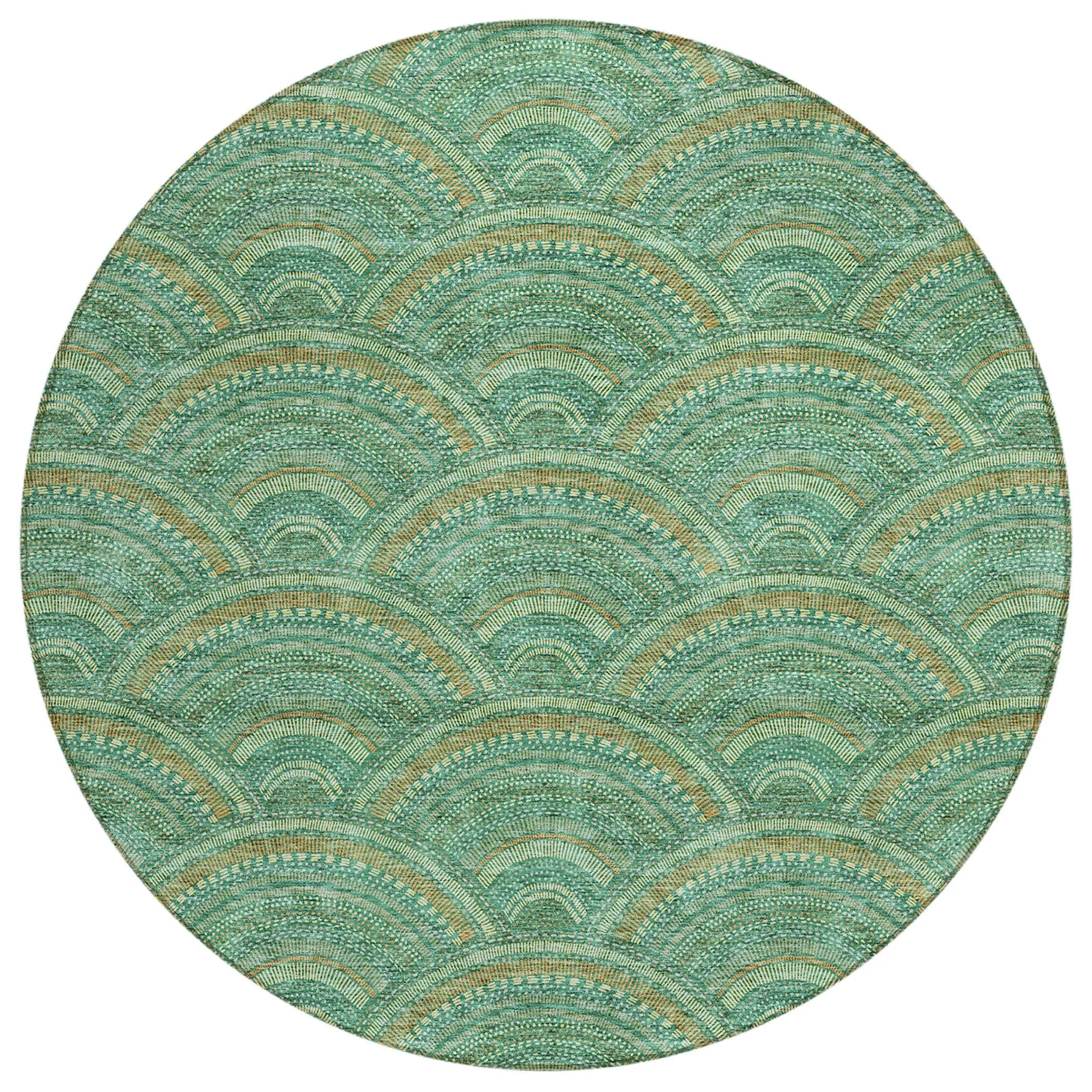 Machine Washable Indoor/ Outdoor Modern Mosaic Chantille Rug