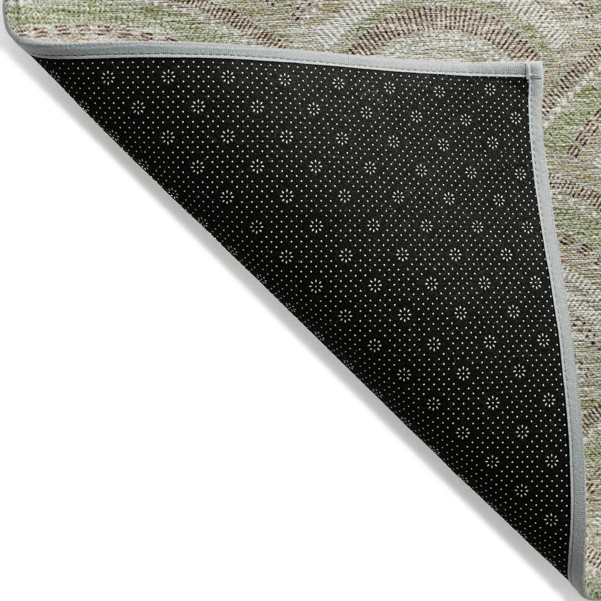 Machine Washable Indoor/ Outdoor Modern Mosaic Chantille Rug